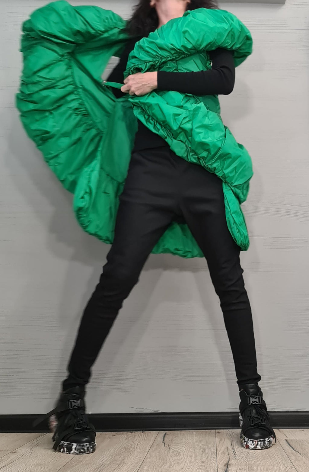 Avant Garde Jacket, Winter Vest, Green Vest, Women Jacket Vest, Plus Size Clothing, Oversize Jacket, Extravagant Jacket Vest