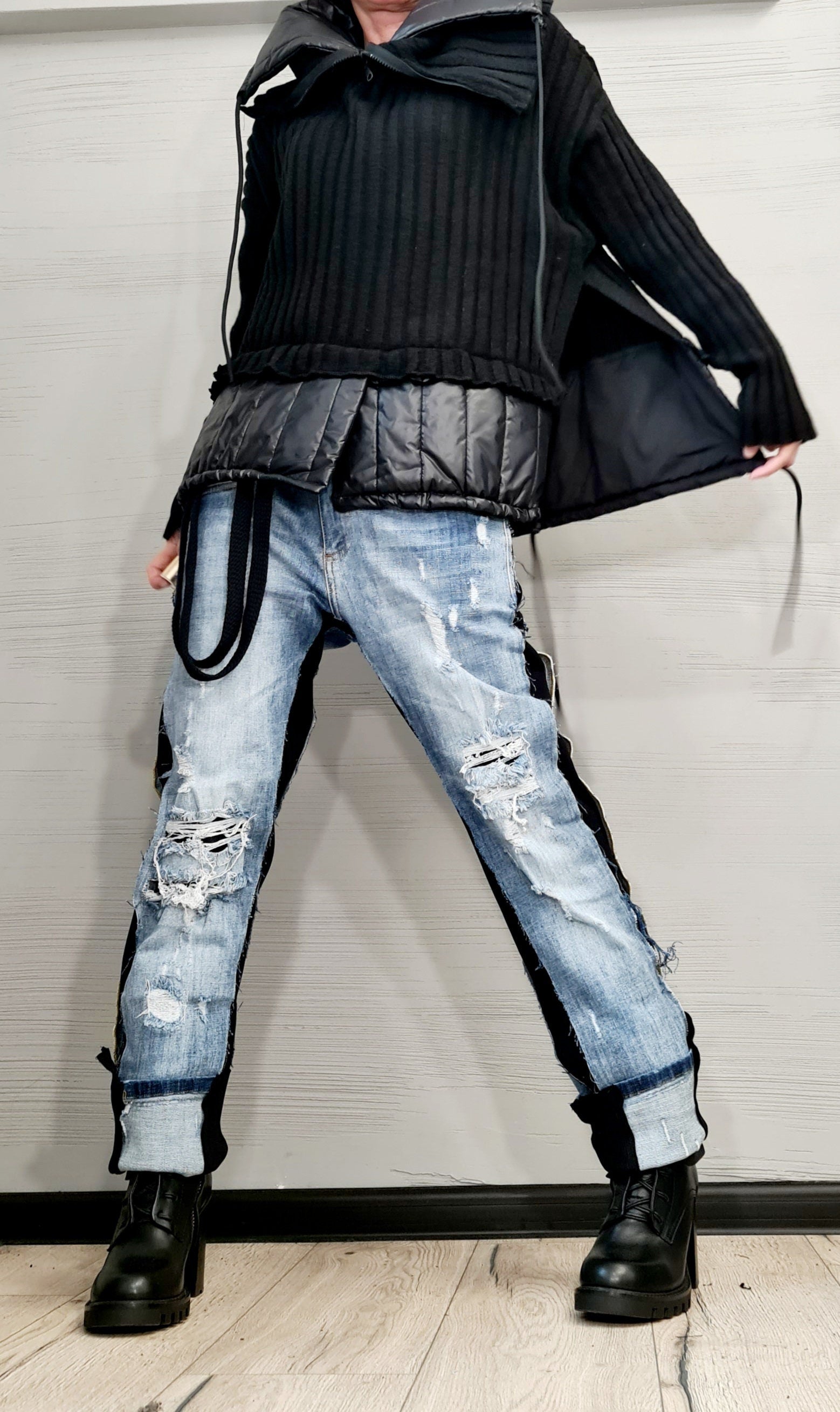 Warm Blouse, Extravagant Asymmetric Top, Loose Blouse, Oversize Tunic, Avant Garde Blouse, New collection