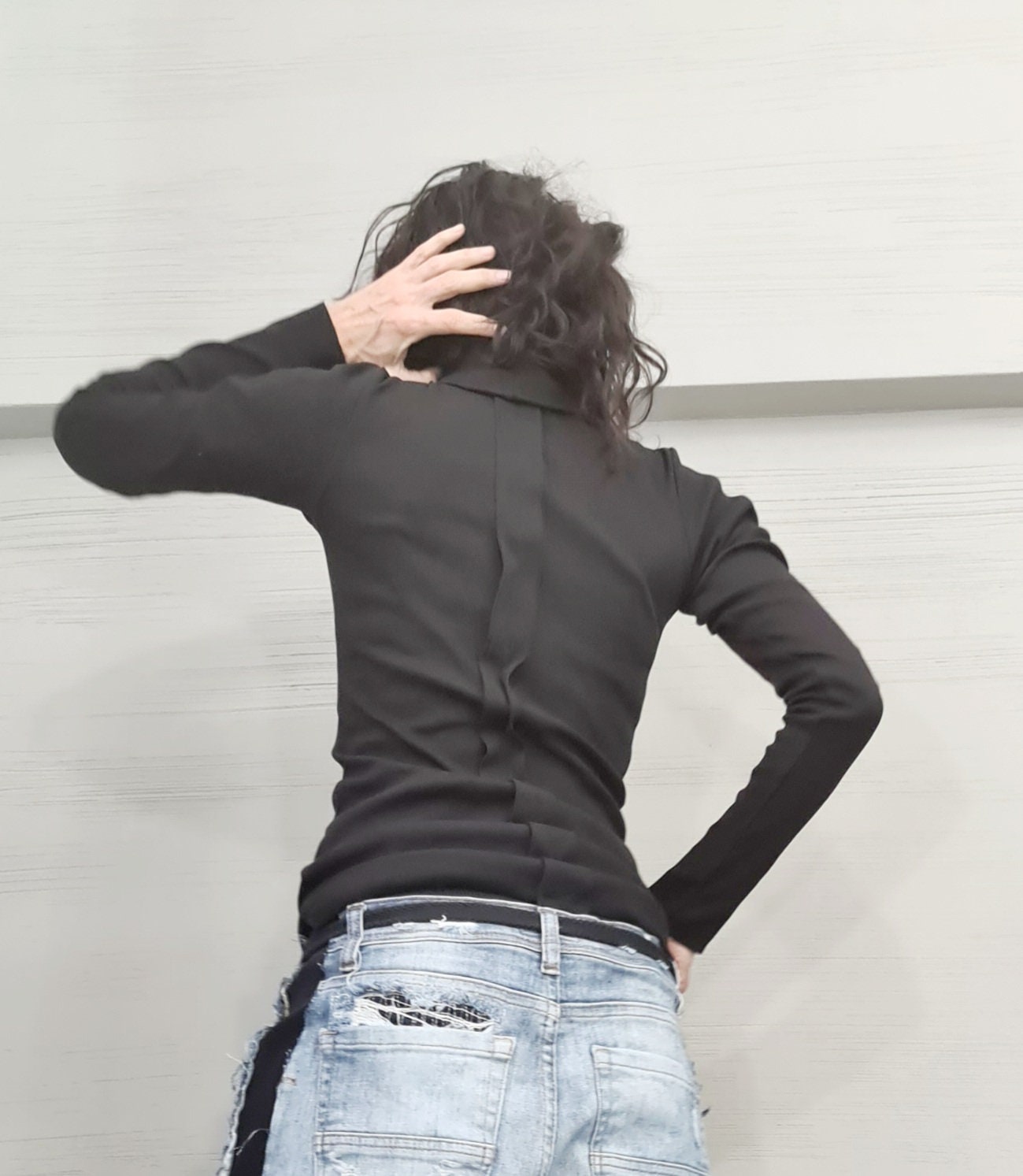 NEW Collection Cotton Sexy Black Turtle Neck Fitted Top Blouse, Extravagant Top, Avant Garde Blouse, Sexy Top