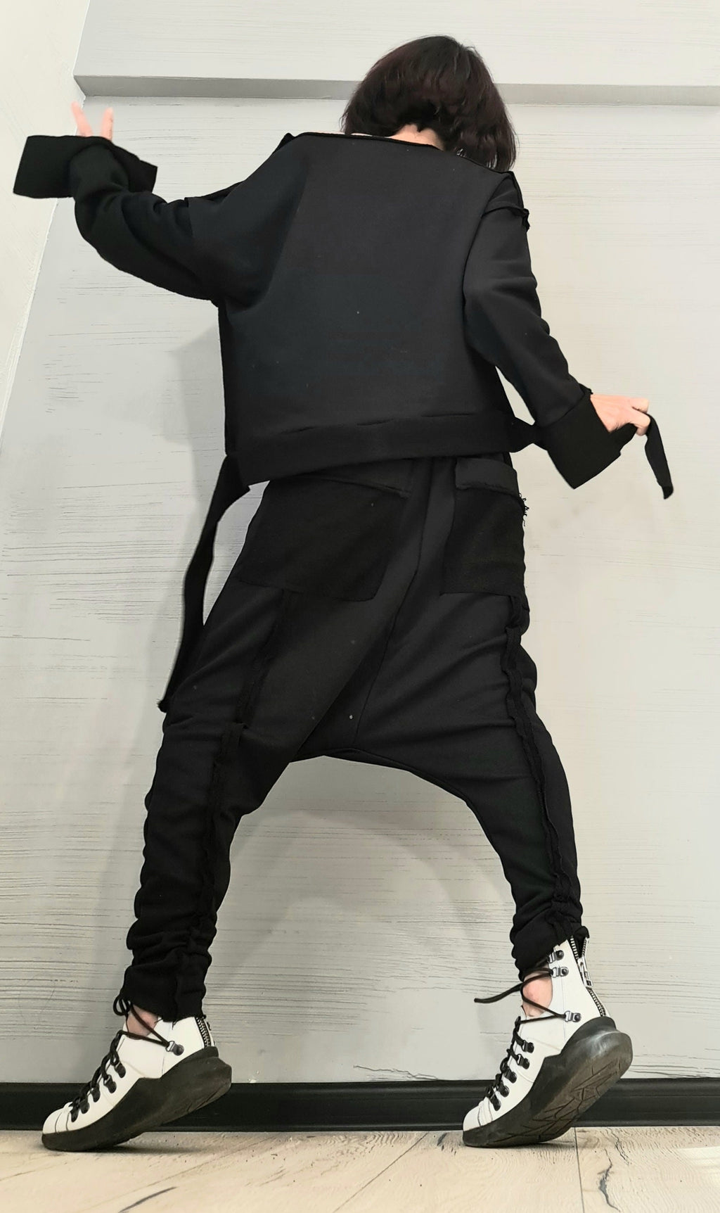 Outwear Women Set, Harem Pants, Extravagant Women Cotton Set, Extravagant Blouse, Harem pant, Asymmetrical blouse