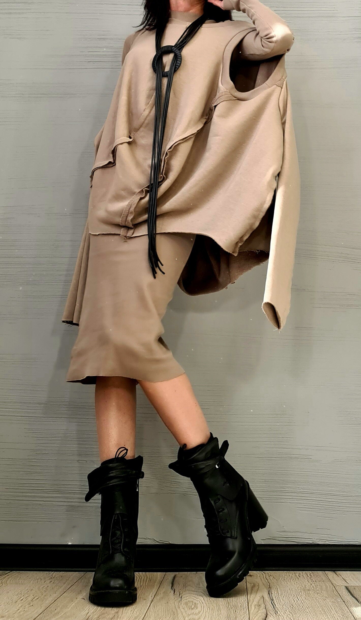 Designer Set, Women Cotton Dress Set, Two Piece Set, Short Long Dress Tunic Set, Gothic Set , Plus Size Set, Sexy Dress, NEW Collection