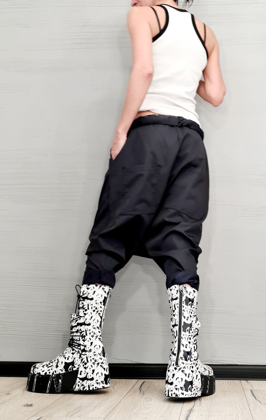 Extravagant Women Harem Pants, Women Baggy Trousers, Cyberpunk Trousers, Black Loose Pants, Gothic Pants, New collection