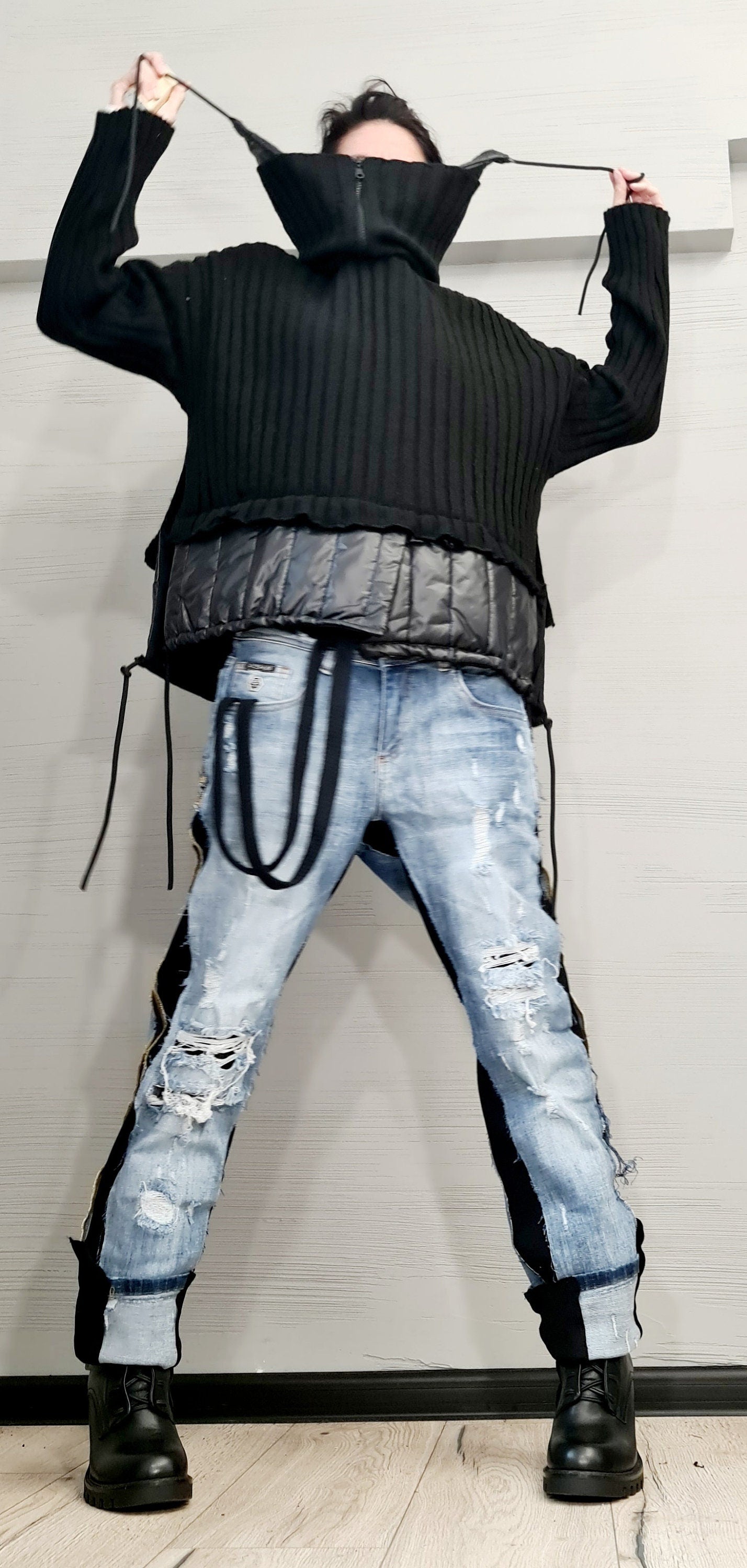 Warm Blouse, Extravagant Asymmetric Top, Loose Blouse, Oversize Tunic, Avant Garde Blouse, New collection