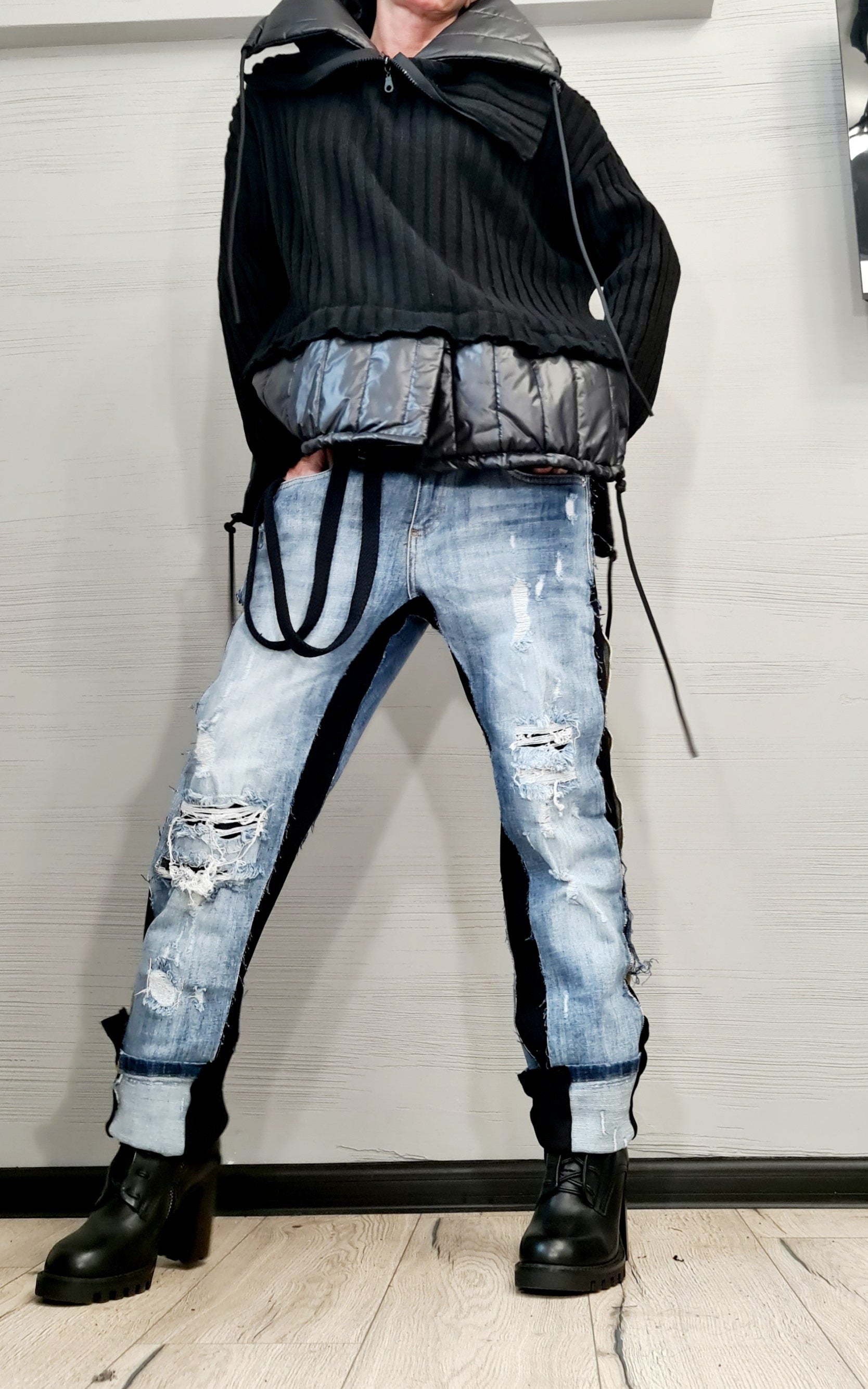 Warm Blouse, Extravagant Asymmetric Top, Loose Blouse, Oversize Tunic, Avant Garde Blouse, New collection