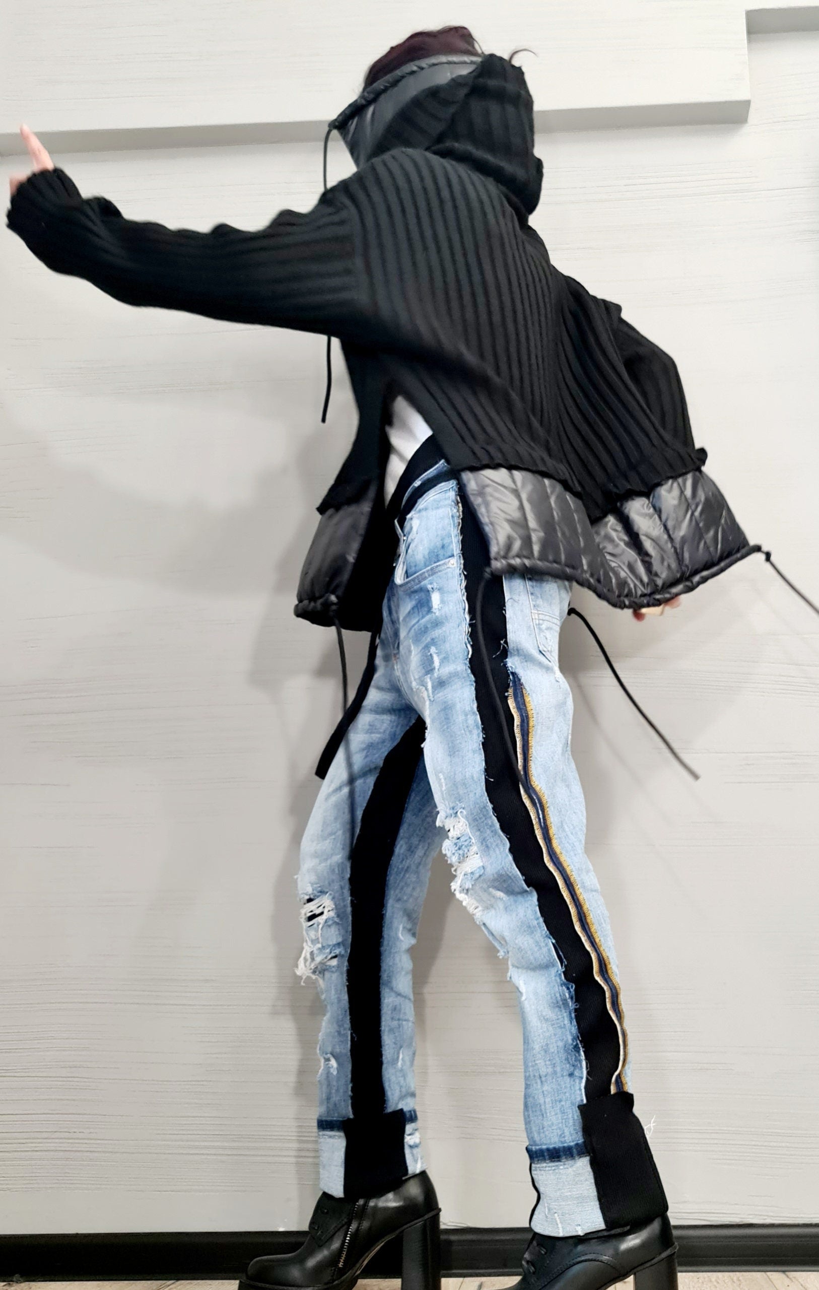 Warm Blouse, Extravagant Asymmetric Top, Loose Blouse, Oversize Tunic, Avant Garde Blouse, New collection