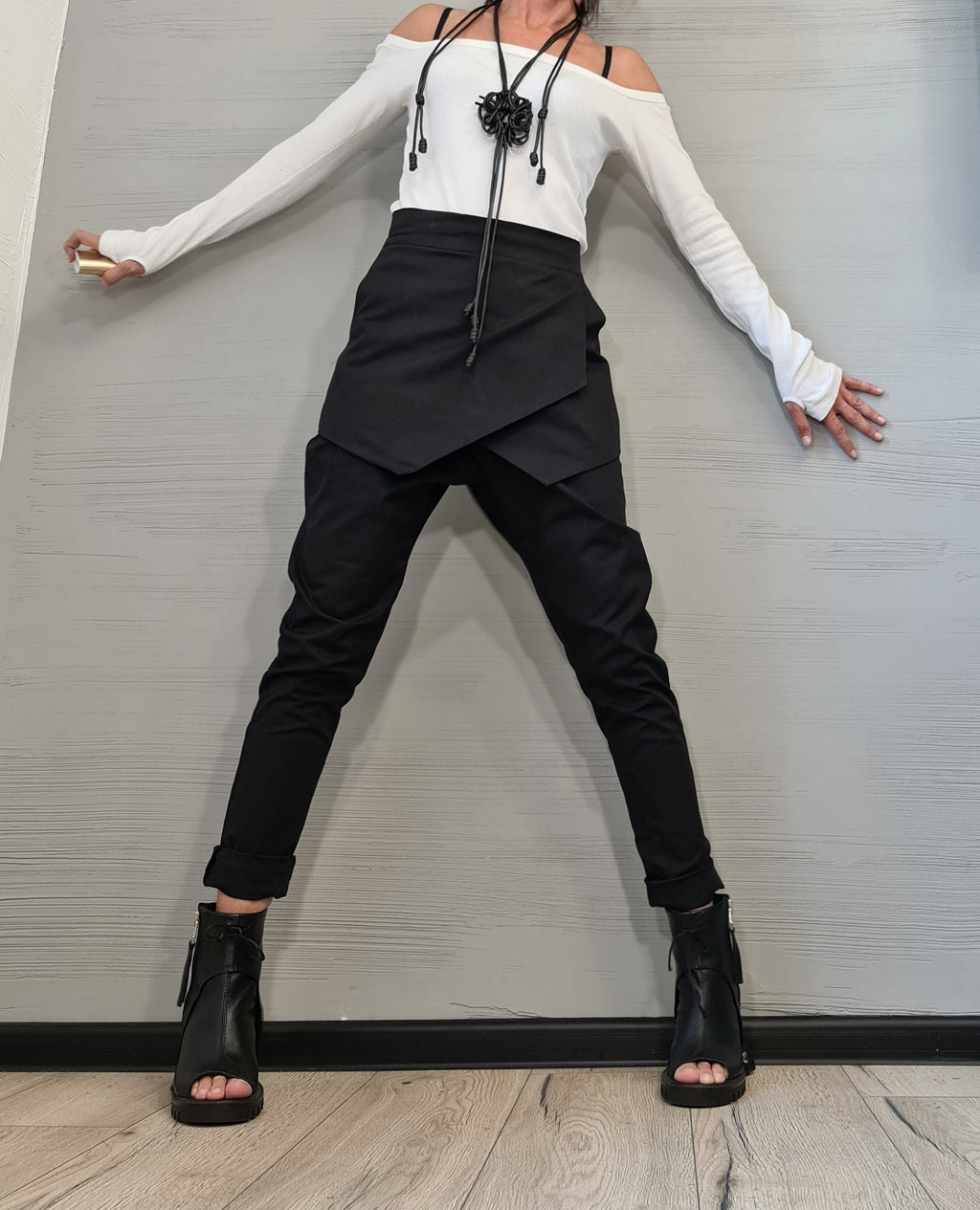 NEW Collection Cotton Sexy Blouse, Fitted Top Blouse, Extravagant Top, Avant Garde Blouse, Sexy Top, Thumb Holes