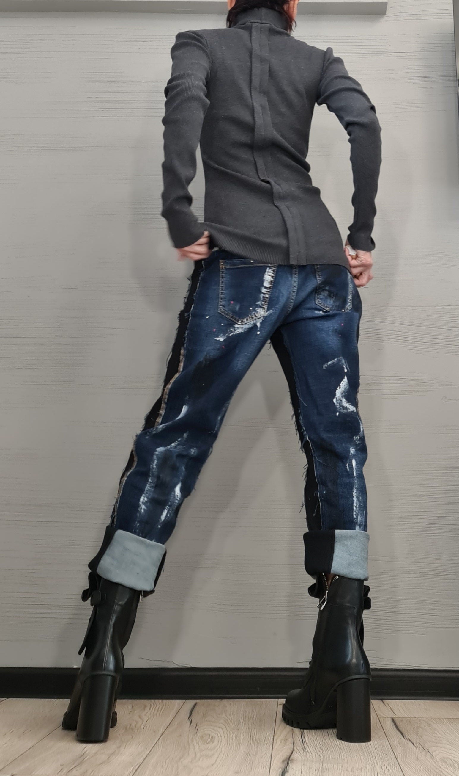 NEW Collection Cotton Sexy Turtle Neck Fitted Top Blouse, Extravagant Top, Avant Garde Blouse, Sexy Top