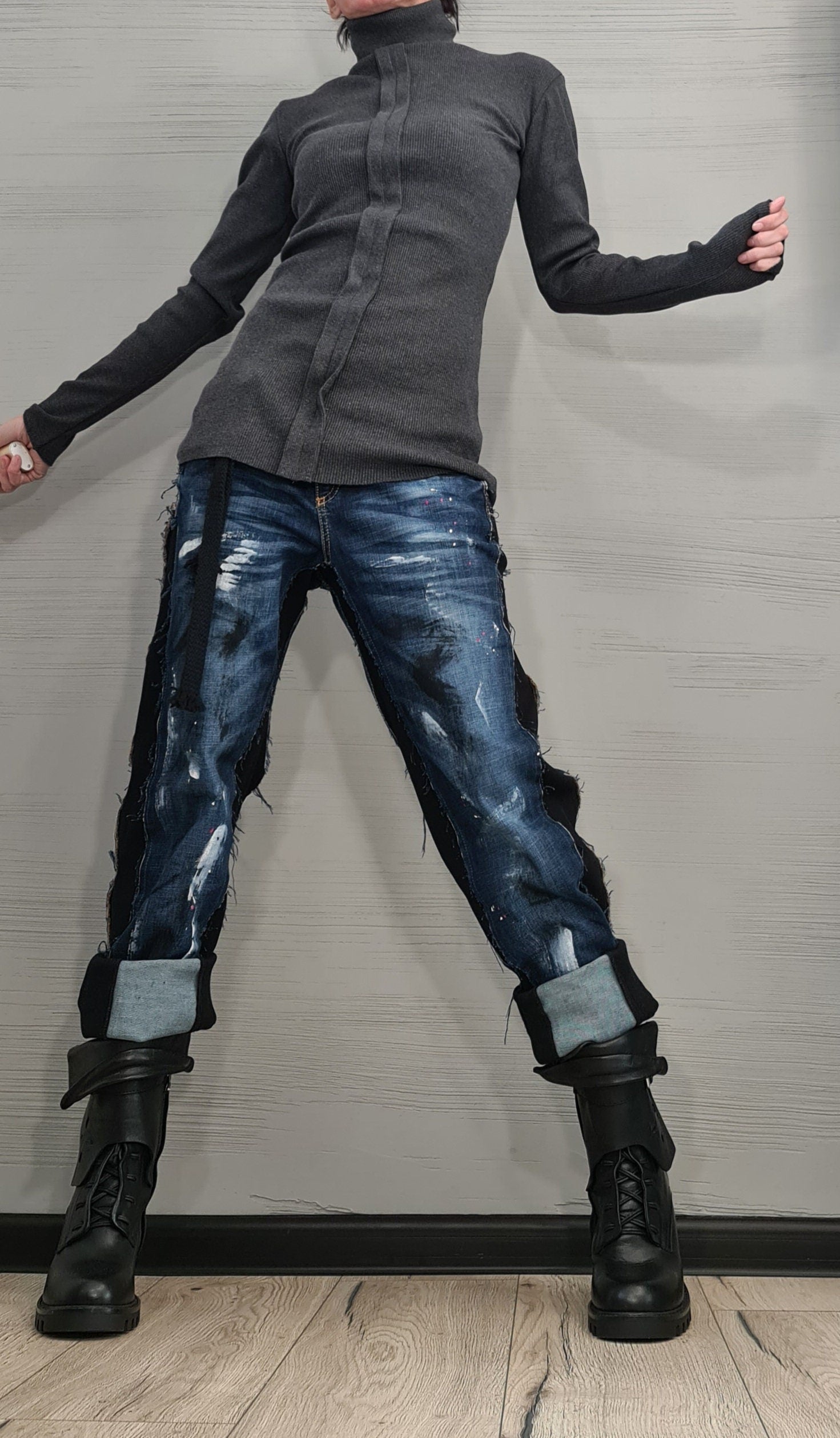 NEW Collection Cotton Sexy Turtle Neck Fitted Top Blouse, Extravagant Top, Avant Garde Blouse, Sexy Top