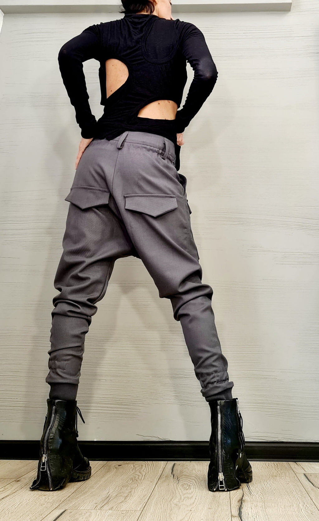 Extravagant Purple Pants, Harem Casual Pants, Urban Pants, Loose Pants, Punk Pants, Gothic Pants, Outer pockets, New collection