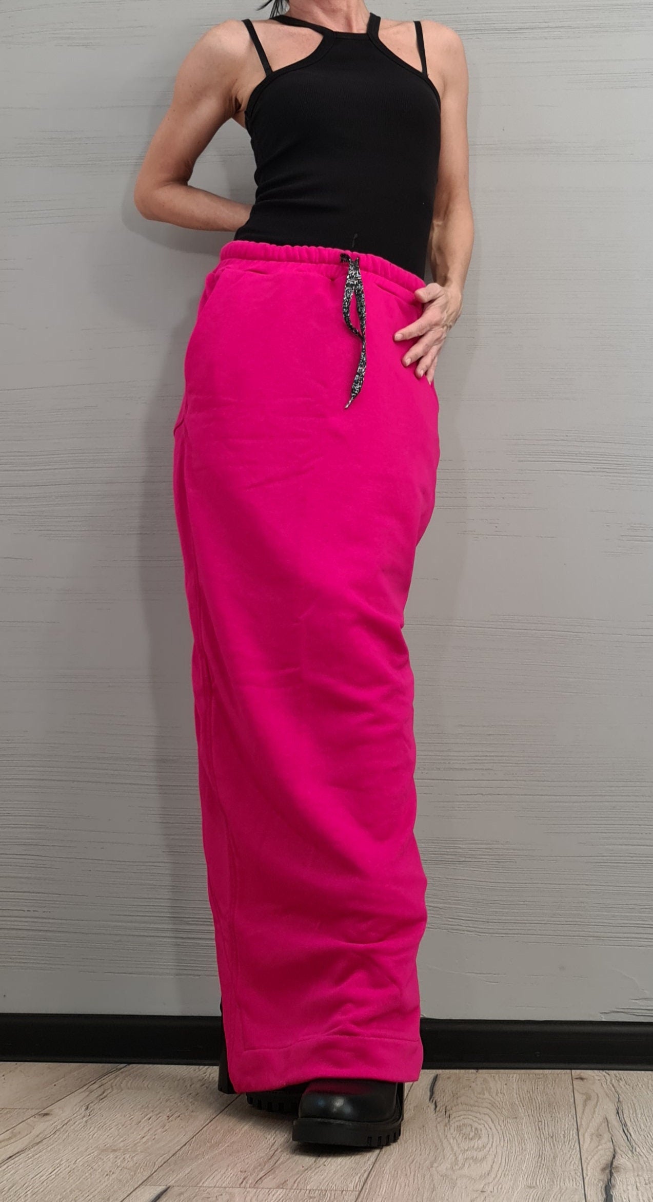 New collection Extravagant Cotton Skirt, A Line Skirt, Long Slit Skirt, Gothic Skirt, Asymmetric Skirt, Sexy Skirt