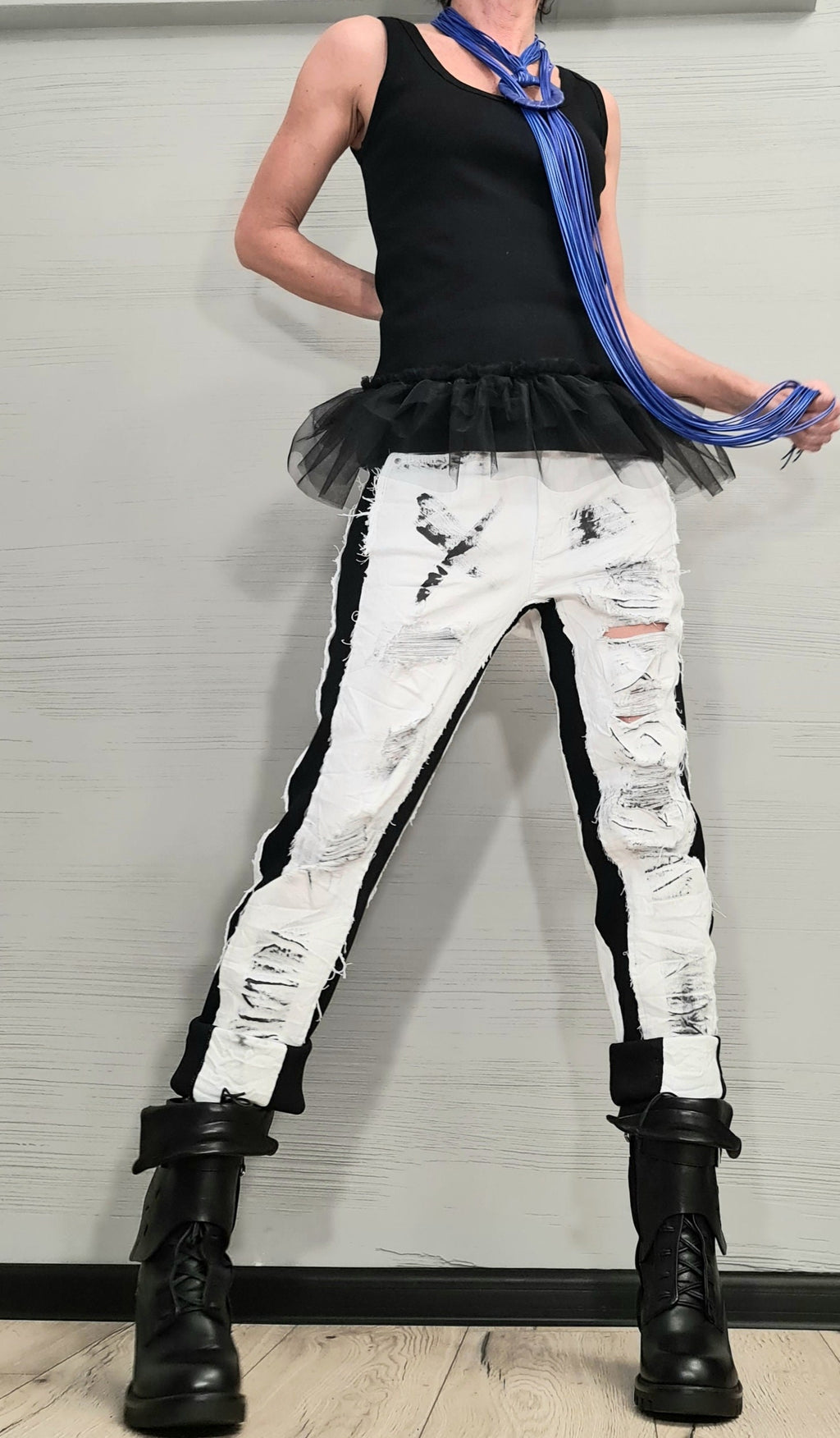 Extravagant Cotton Top, Sexy Top with Tulle, Sleeveless Party Blouse, Everyday Casual Summer Top