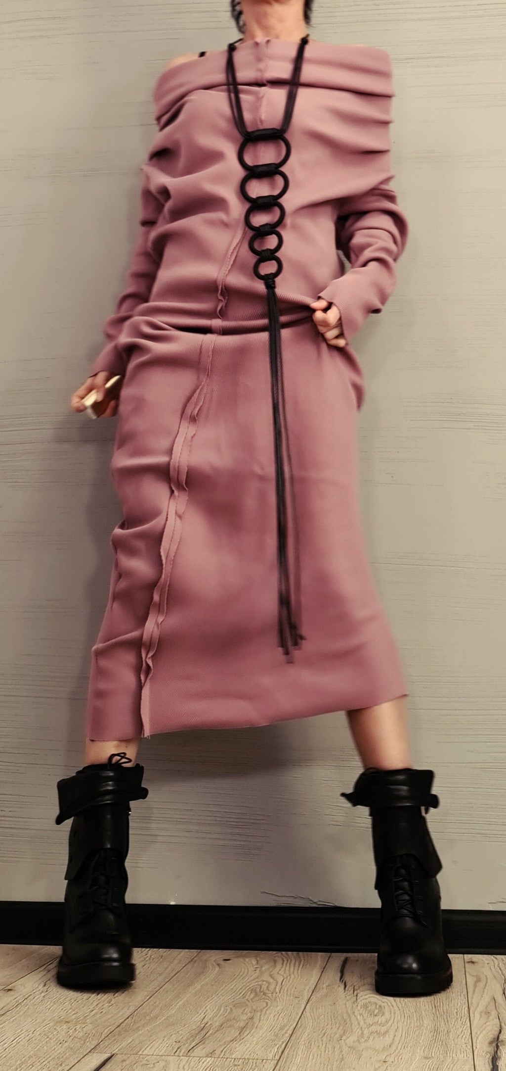 Extravagant Dress, Asymmetric Dress, Cotton Dress, Plus Size Clothing, Blouson Dress, Sexy Dress, Long Sleeve, New collection