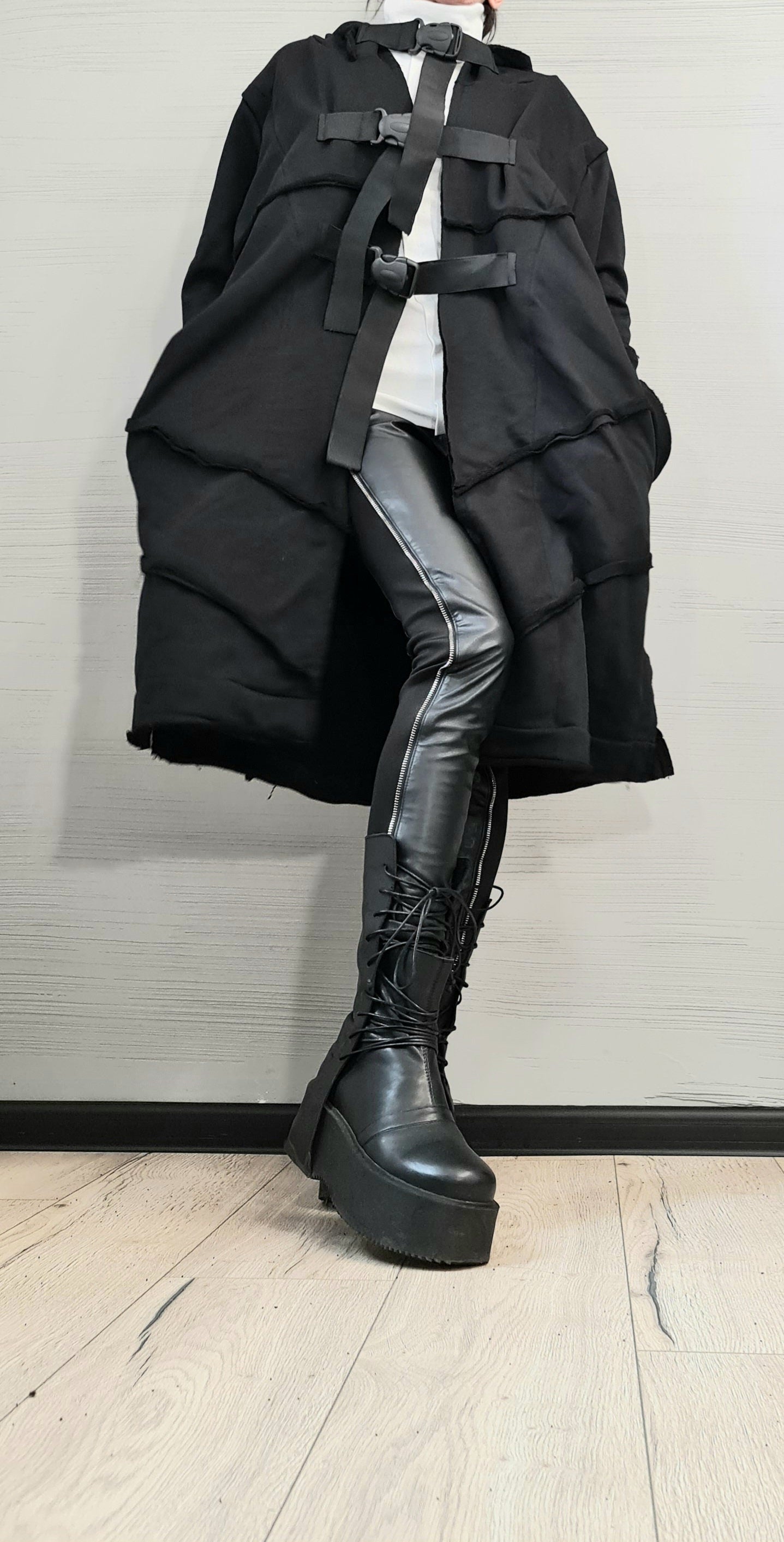 New Collection Extravagant RED Cotton Sweatshirt Vest, Hooded Vest, Plus Size Clothing, Long Sweatshirt , Gothic Vest, Asymmetric Vest