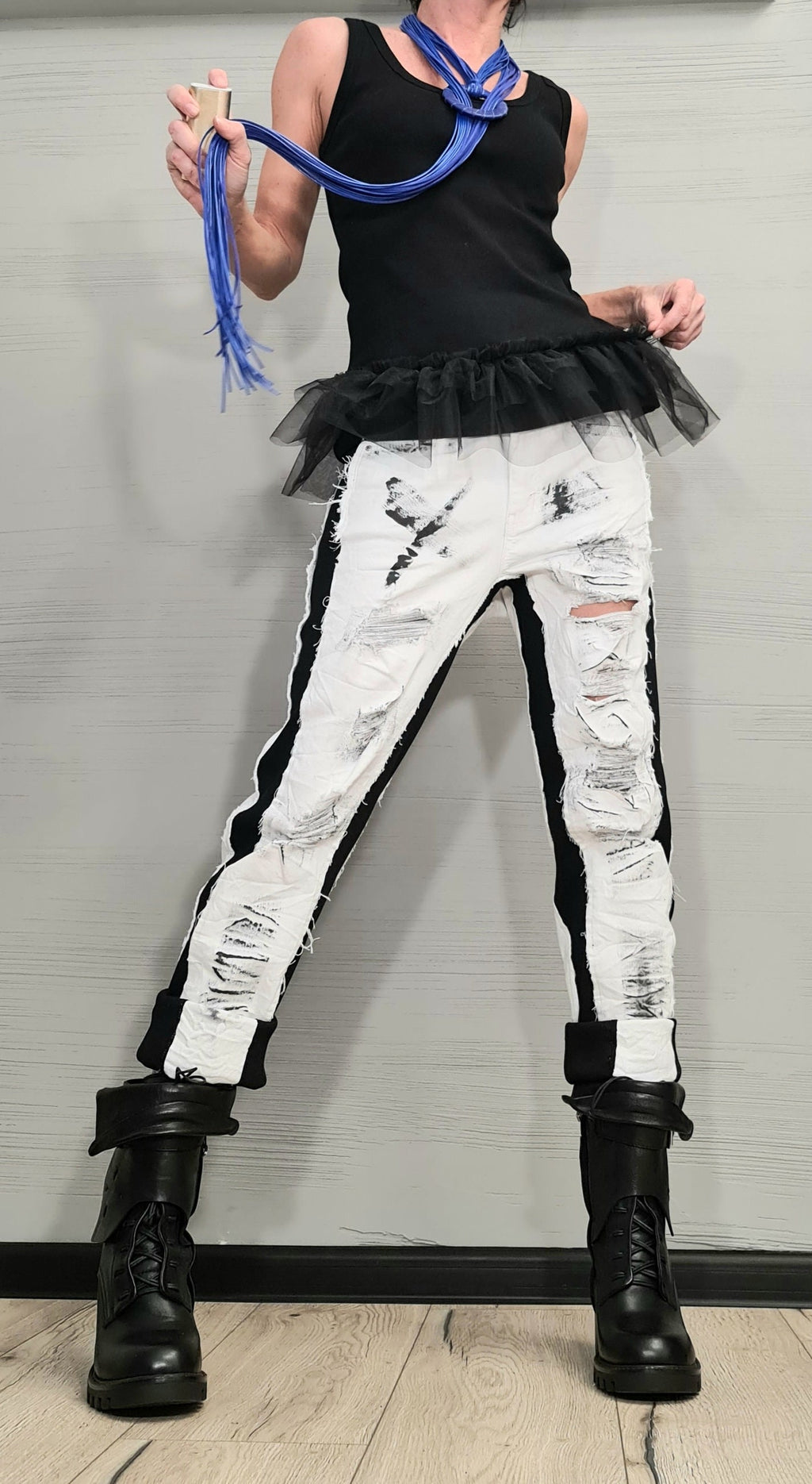 Extravagant Cotton Top, Sexy Top with Tulle, Sleeveless Party Blouse, Everyday Casual Summer Top