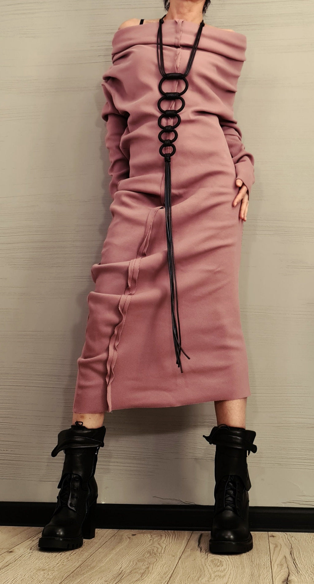 Extravagant Dress, Asymmetric Dress, Cotton Dress, Plus Size Clothing, Blouson Dress, Sexy Dress, Long Sleeve, New collection