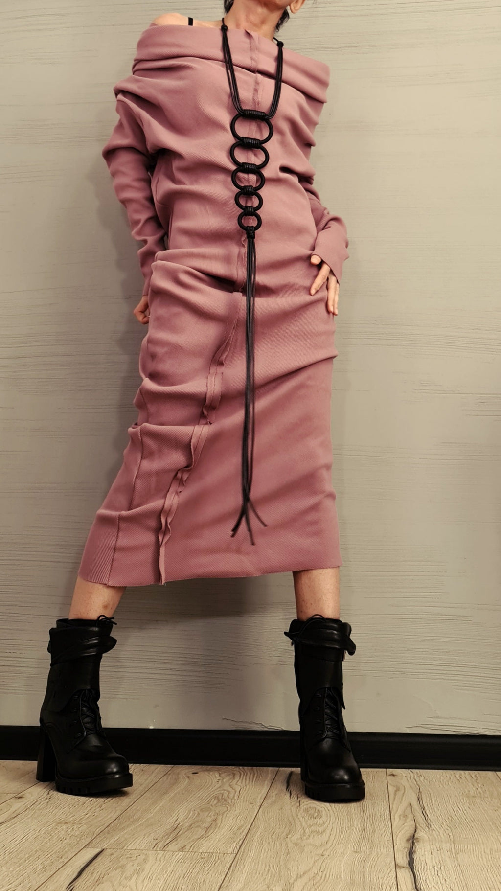 Extravagant Dress, Asymmetric Dress, Cotton Dress, Plus Size Clothing, Blouson Dress, Sexy Dress, Long Sleeve, New collection