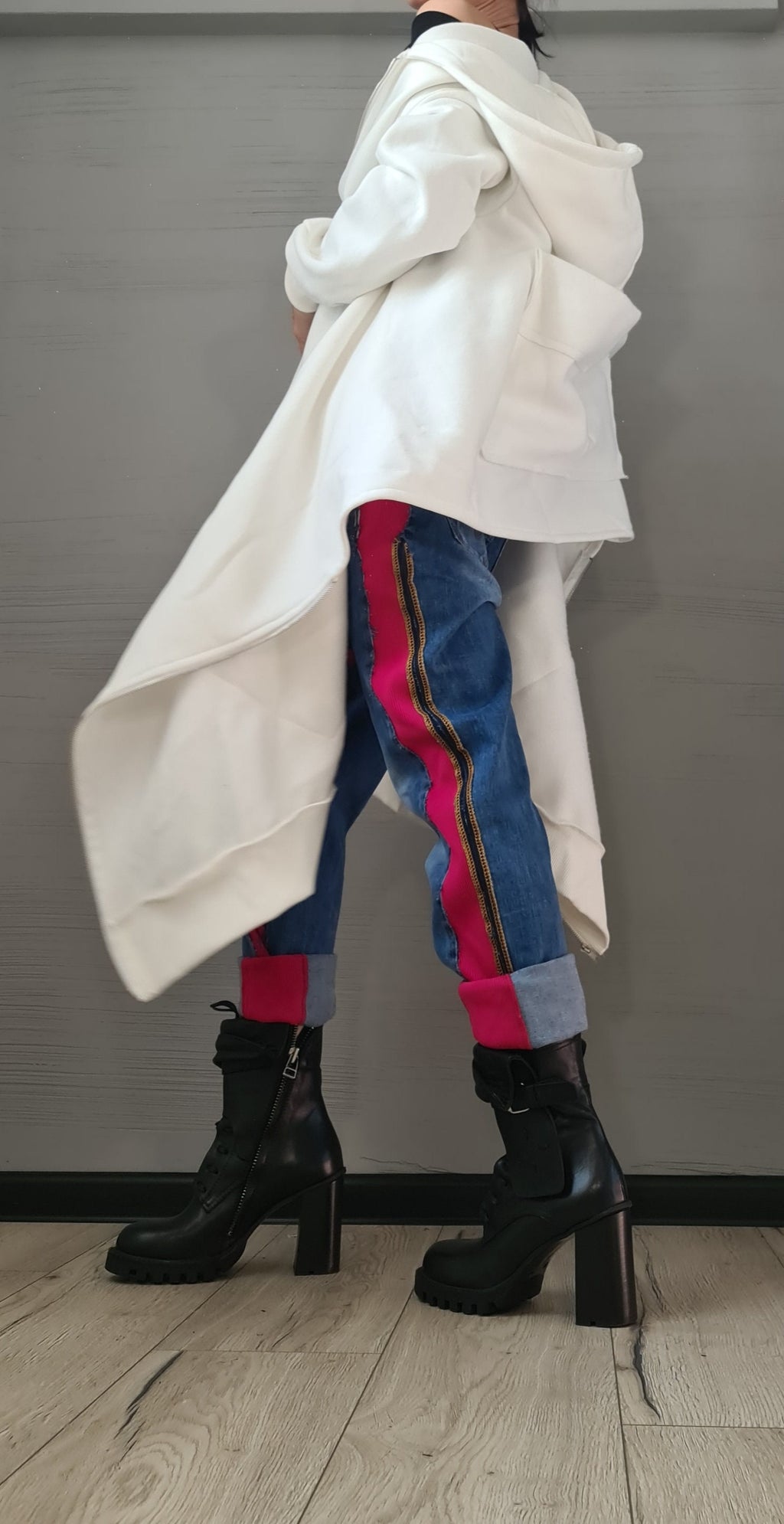 New collection Hooded Cotton Sweatshirt, Asymmetric Warm Sweatshirt, Short Long Extravagant Vest, Women Sexy Sweatshirt