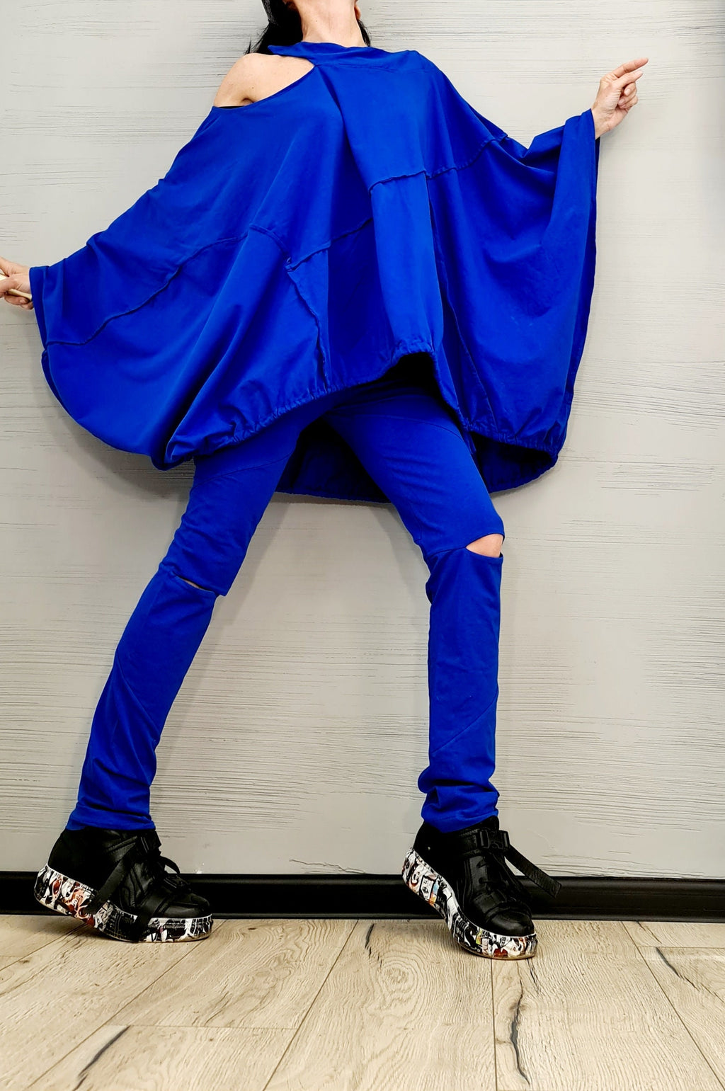 New collection Extravagant Cotton Women Set, Asymmetric Cotton Set, Leggings Tunic Set, Women Designer Set, Asymmetric Tunic Top