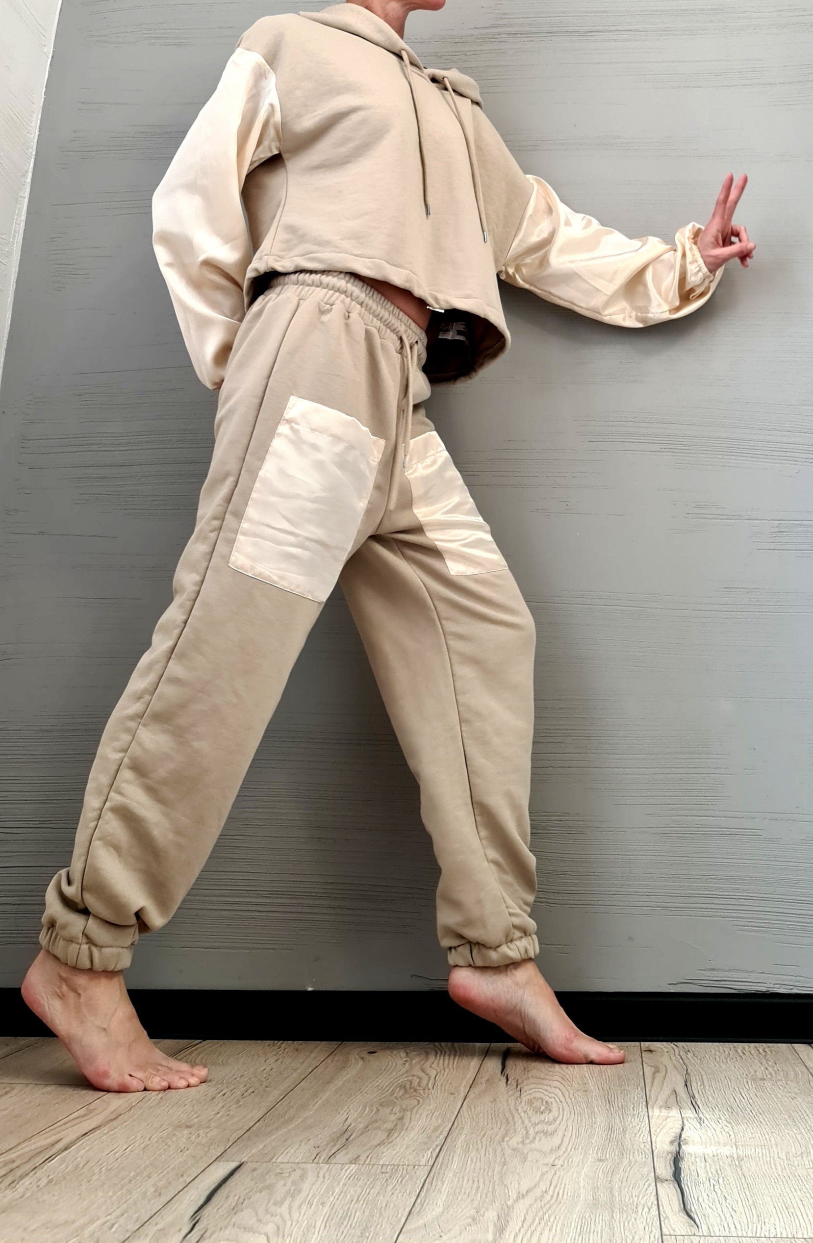 New collection, Hood set, Outwear Women Set, Harem Pants, Blouse Long Short Sleeves, Extravagant Cotton Set, Extravagant Blouse