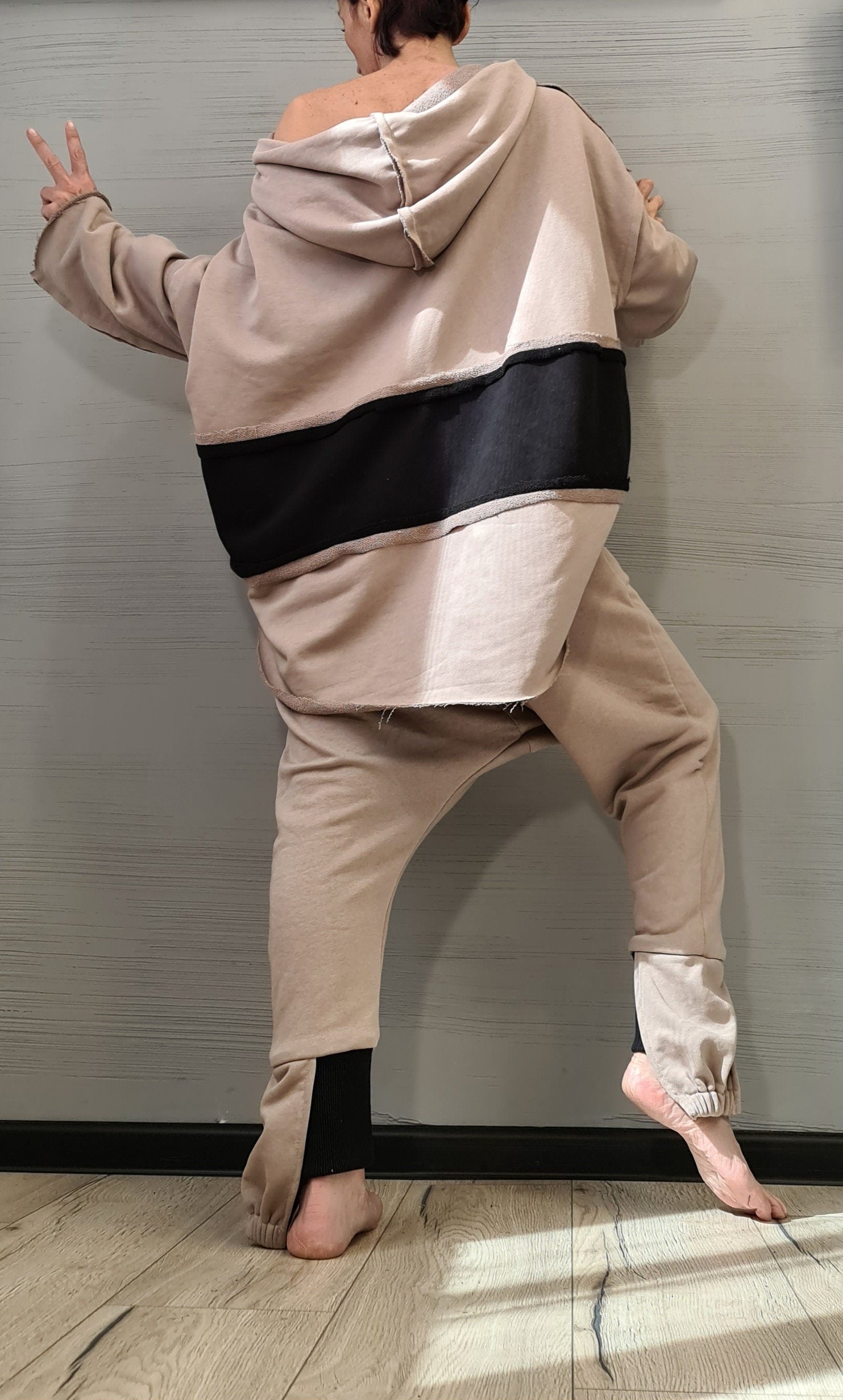 New collection Outwear Women Set, Harem Pants, Loose Set, Extravagant Cotton Set, Extravagant Blouse, Asymmetrical Set