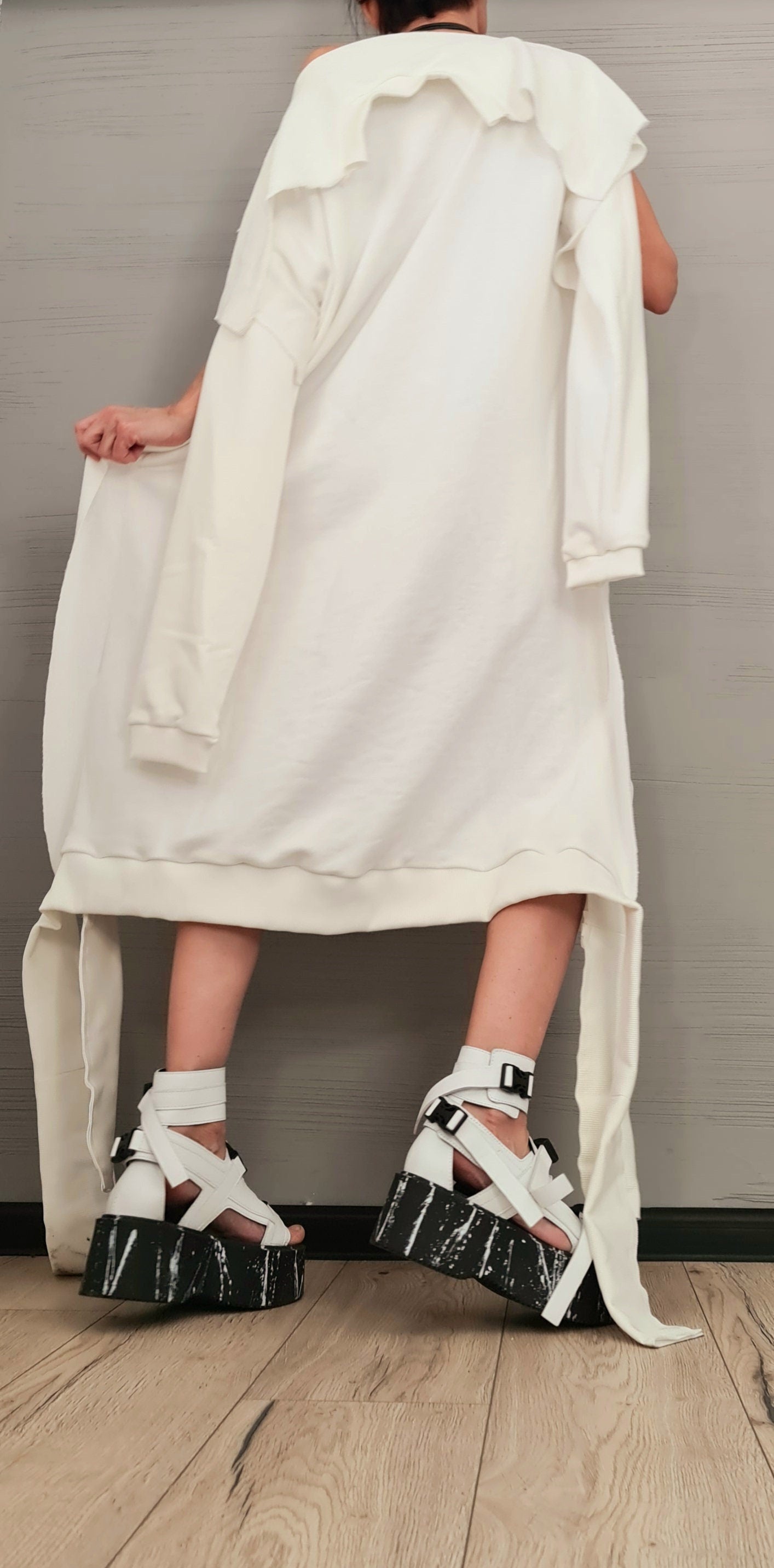 New collection Asymmetrical Tunic Dress, Avant Garde Loose Tunic, Deconstructed Top, Oversize Tunic, Long Short Sleeve Top