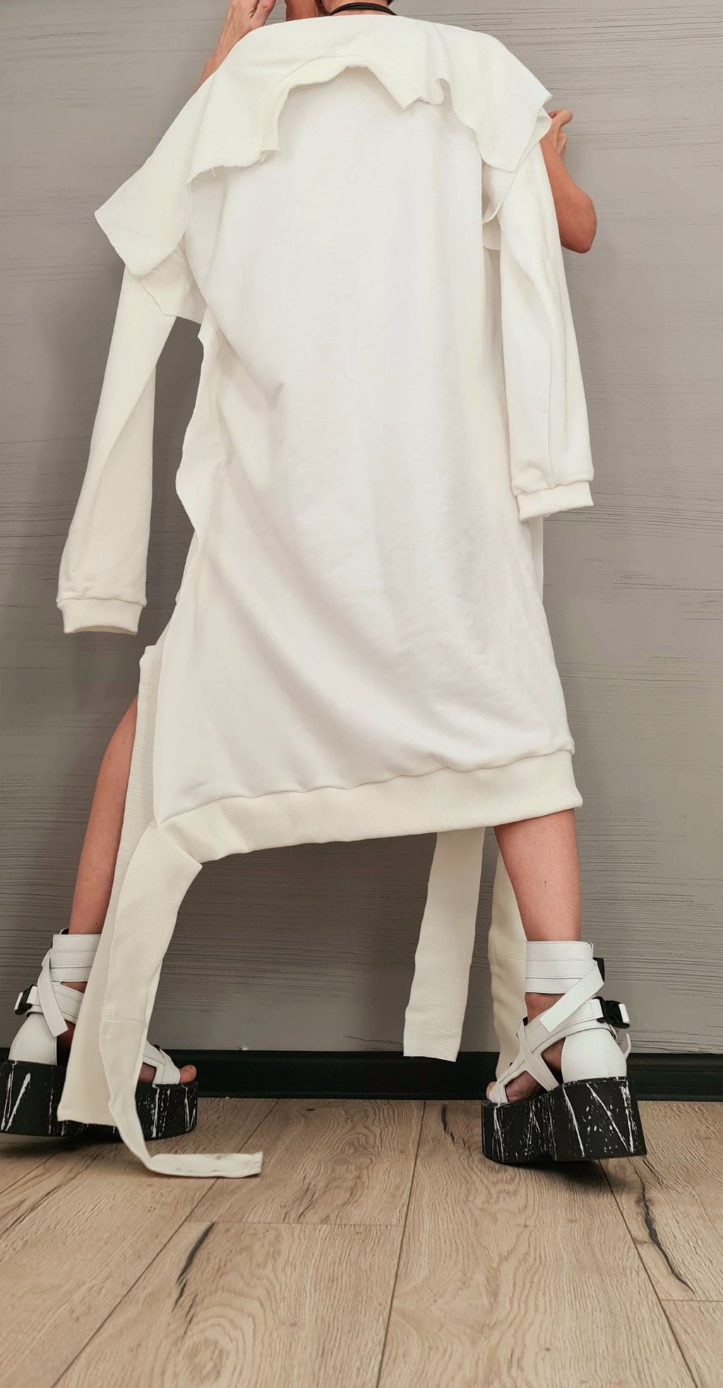 New collection Asymmetrical Tunic Dress, Avant Garde Loose Tunic, Deconstructed Top, Oversize Tunic, Long Short Sleeve Top