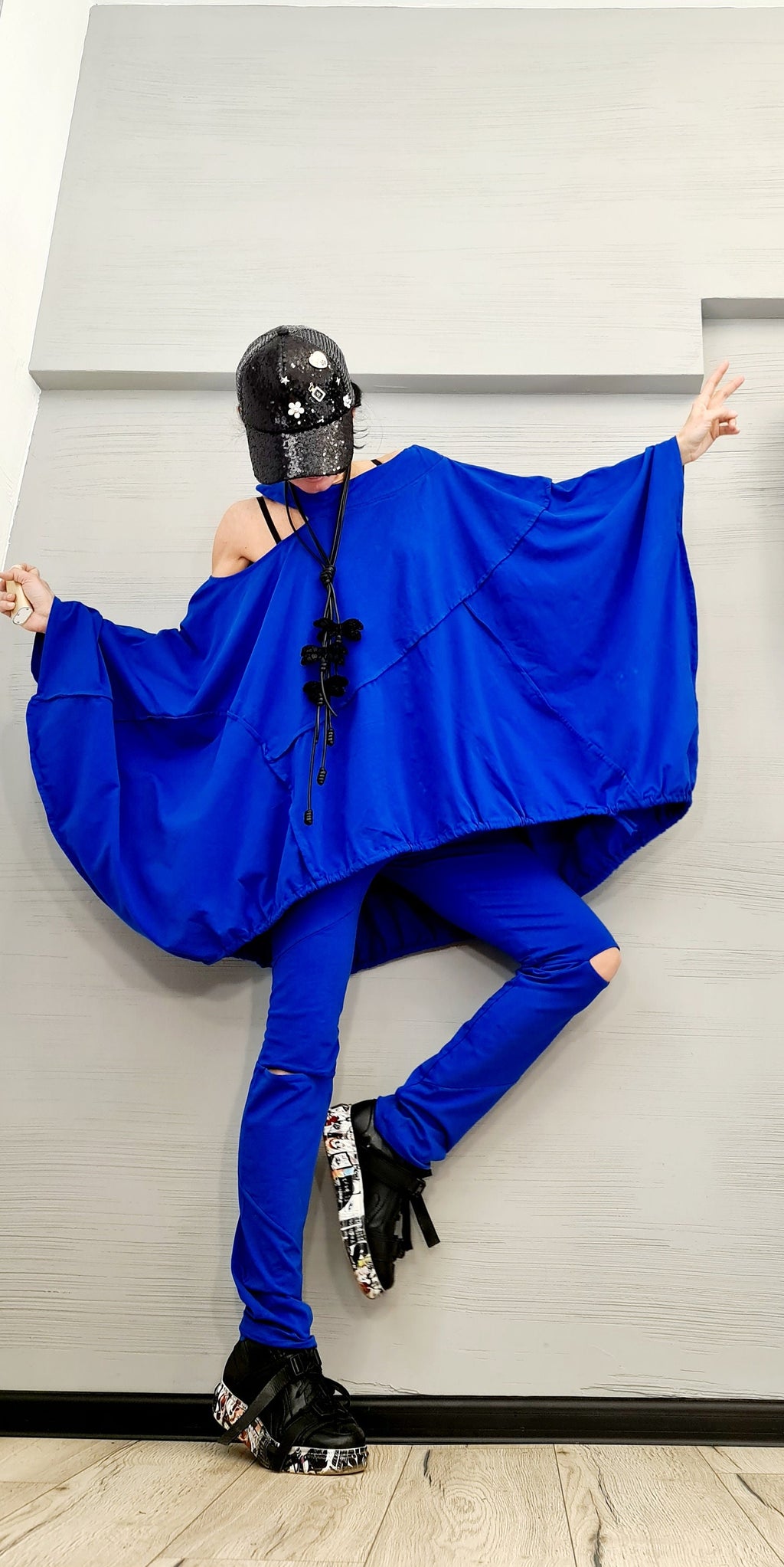 New collection Extravagant Cotton Women Set, Asymmetric Cotton Set, Leggings Tunic Set, Women Designer Set, Asymmetric Tunic Top