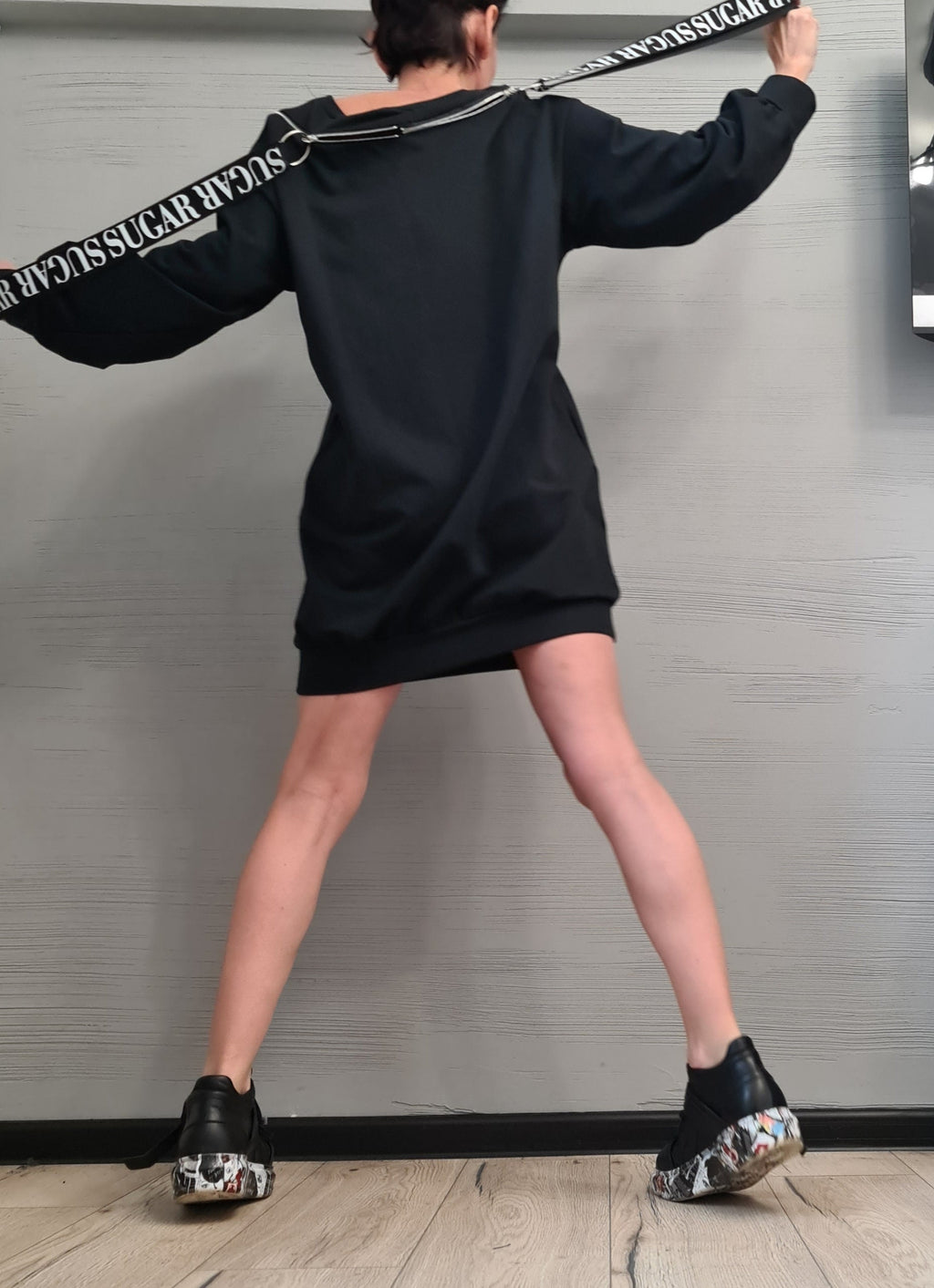 New collection Extravagant Loose Tunic Dress, Plus Size Clothing, Blouson Dress, Asymmetric Dress, Long Sleeve Dress, Bare shoulders Tunic