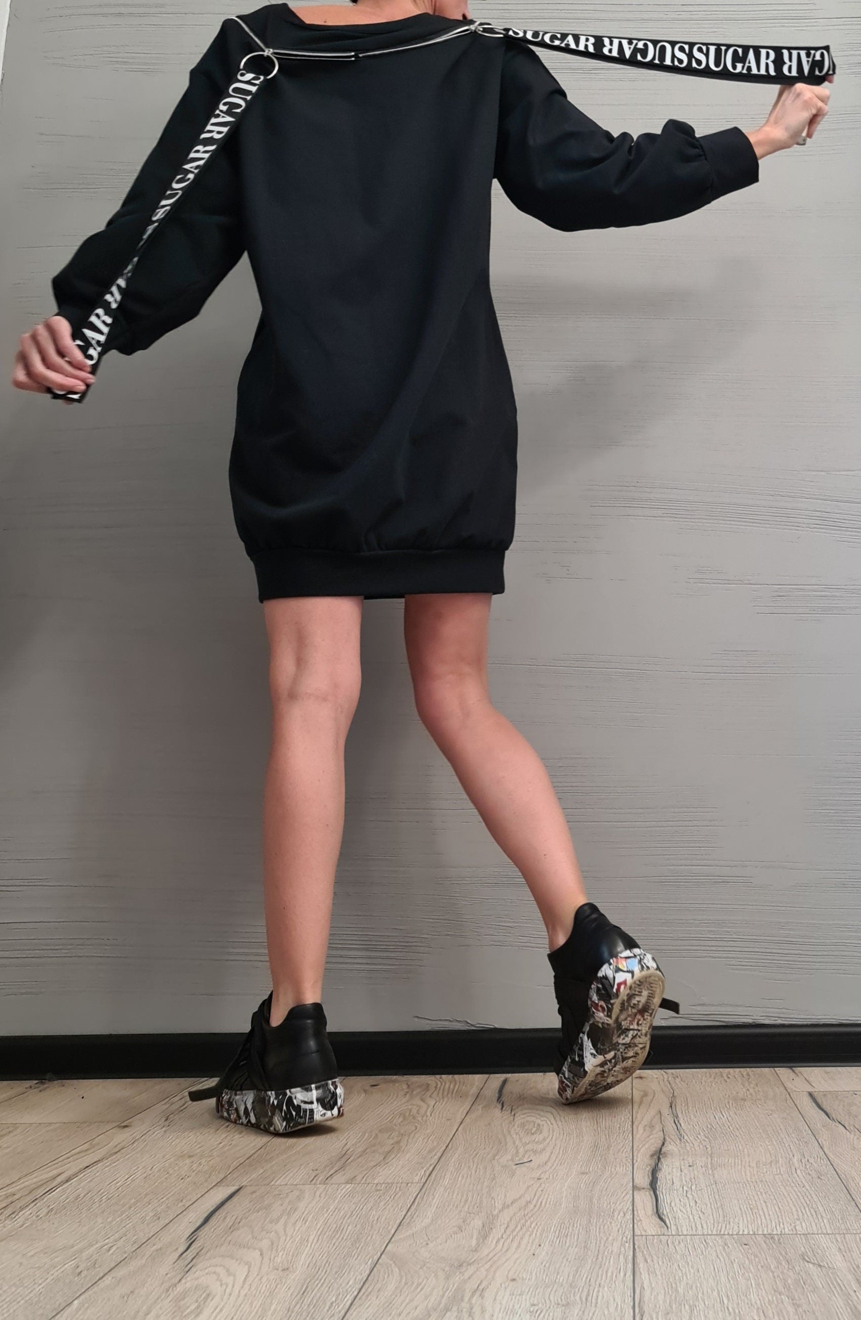 New collection Extravagant Loose Tunic Dress, Plus Size Clothing, Blouson Dress, Asymmetric Dress, Long Sleeve Dress, Bare shoulders Tunic