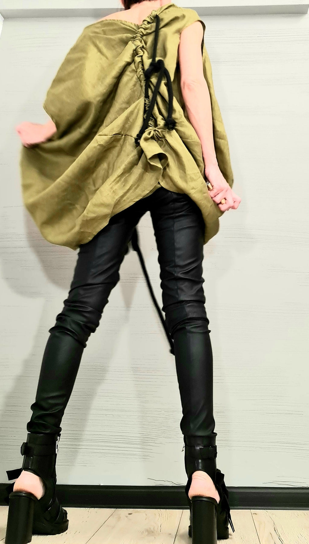 Asymmetric Linen Tunic – Deconstructed Oversize Top – Custom Avant Garde Shirt – Plus Size Summer Clothing XS–5XL