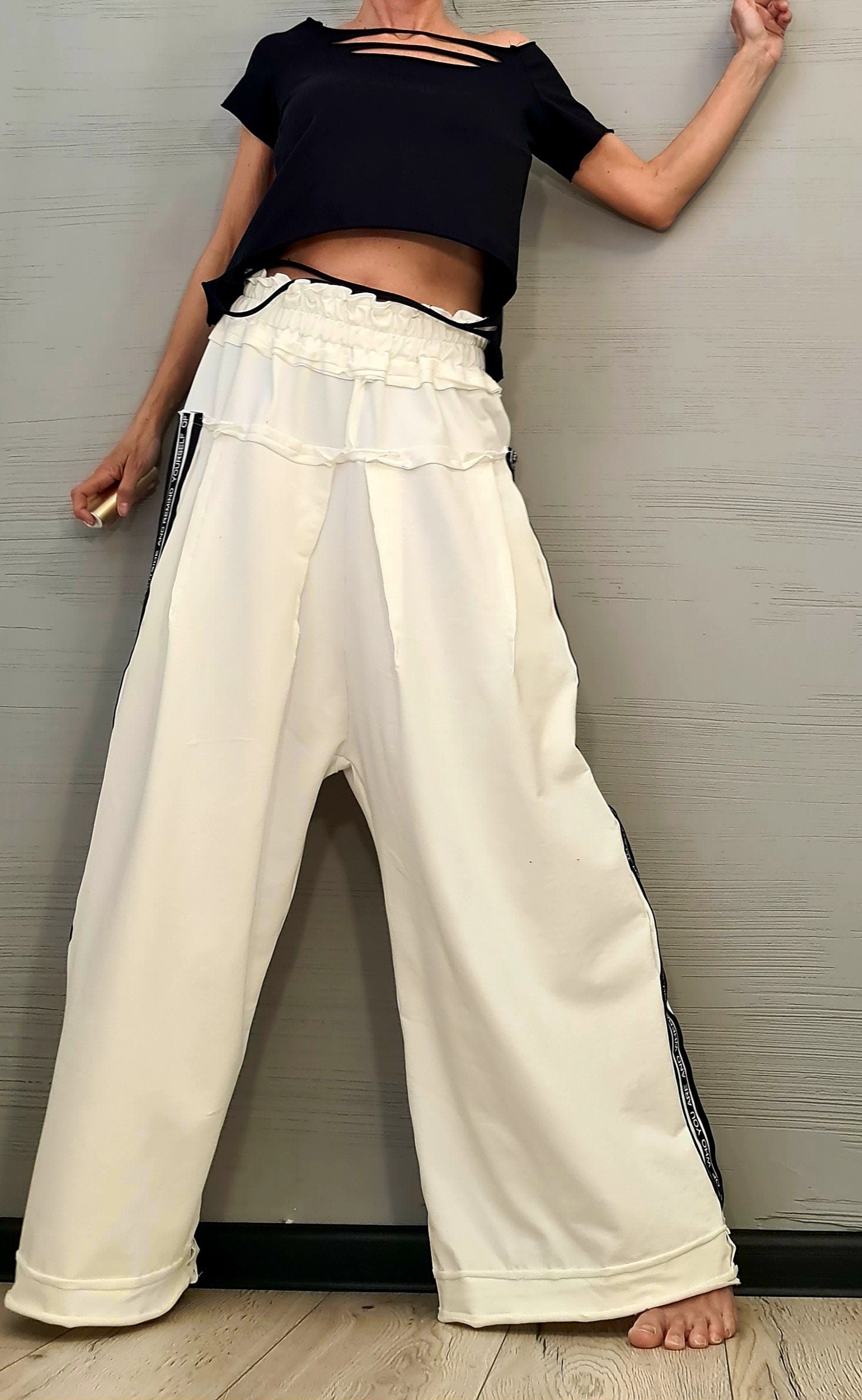 Avant Garde Loose Pants, Harem Pants Women, Extravagant Cotton Pants, Casual Pants, Loose Pants