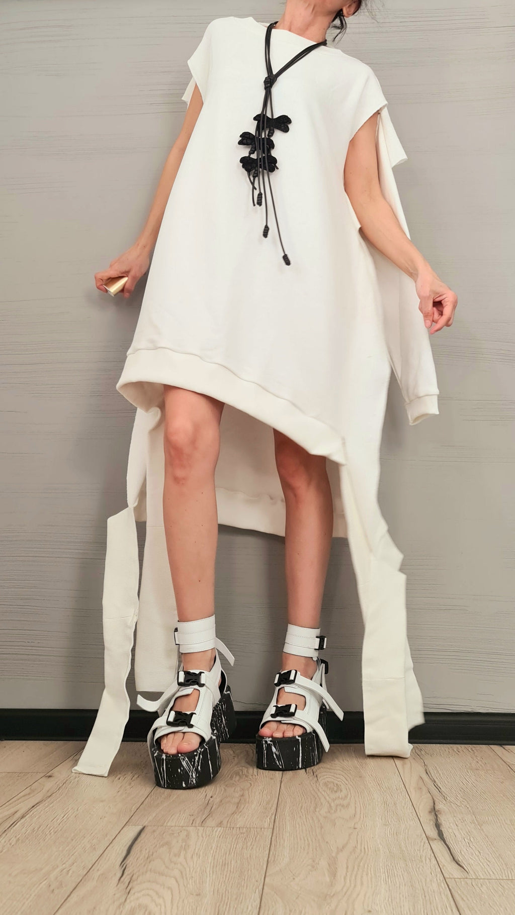 New collection Asymmetrical Tunic Dress, Avant Garde Loose Tunic, Deconstructed Top, Oversize Tunic, Long Short Sleeve Top