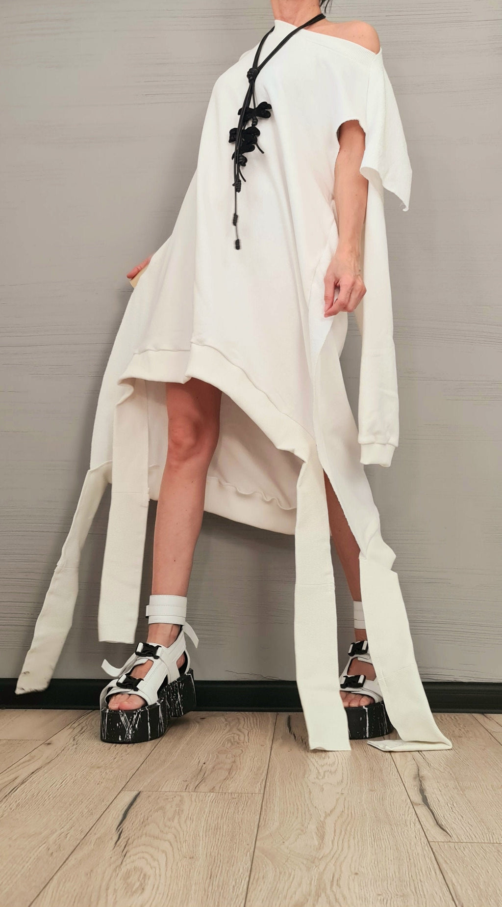 New collection Asymmetrical Tunic Dress, Avant Garde Loose Tunic, Deconstructed Top, Oversize Tunic, Long Short Sleeve Top