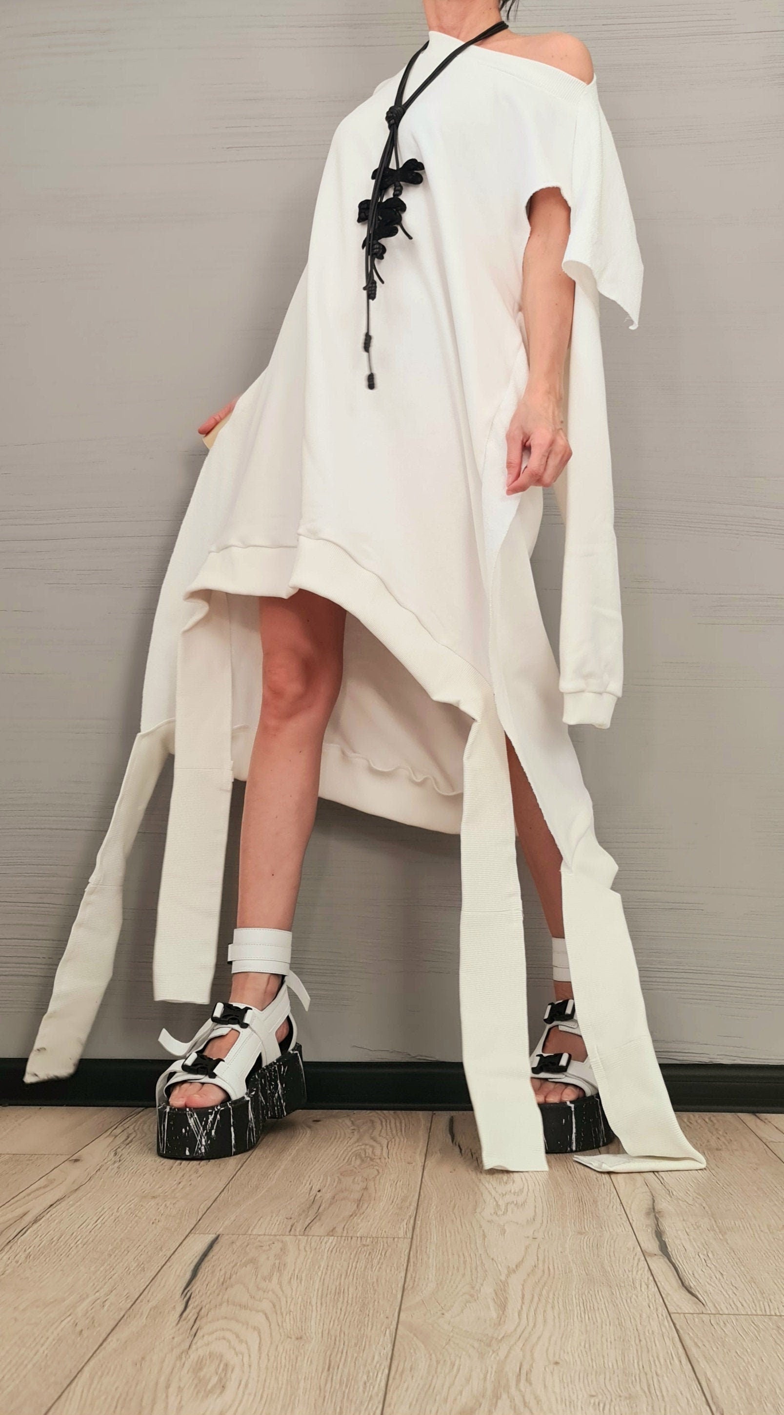 New collection Asymmetrical Tunic Dress, Avant Garde Loose Tunic, Deconstructed Top, Oversize Tunic, Long Short Sleeve Top