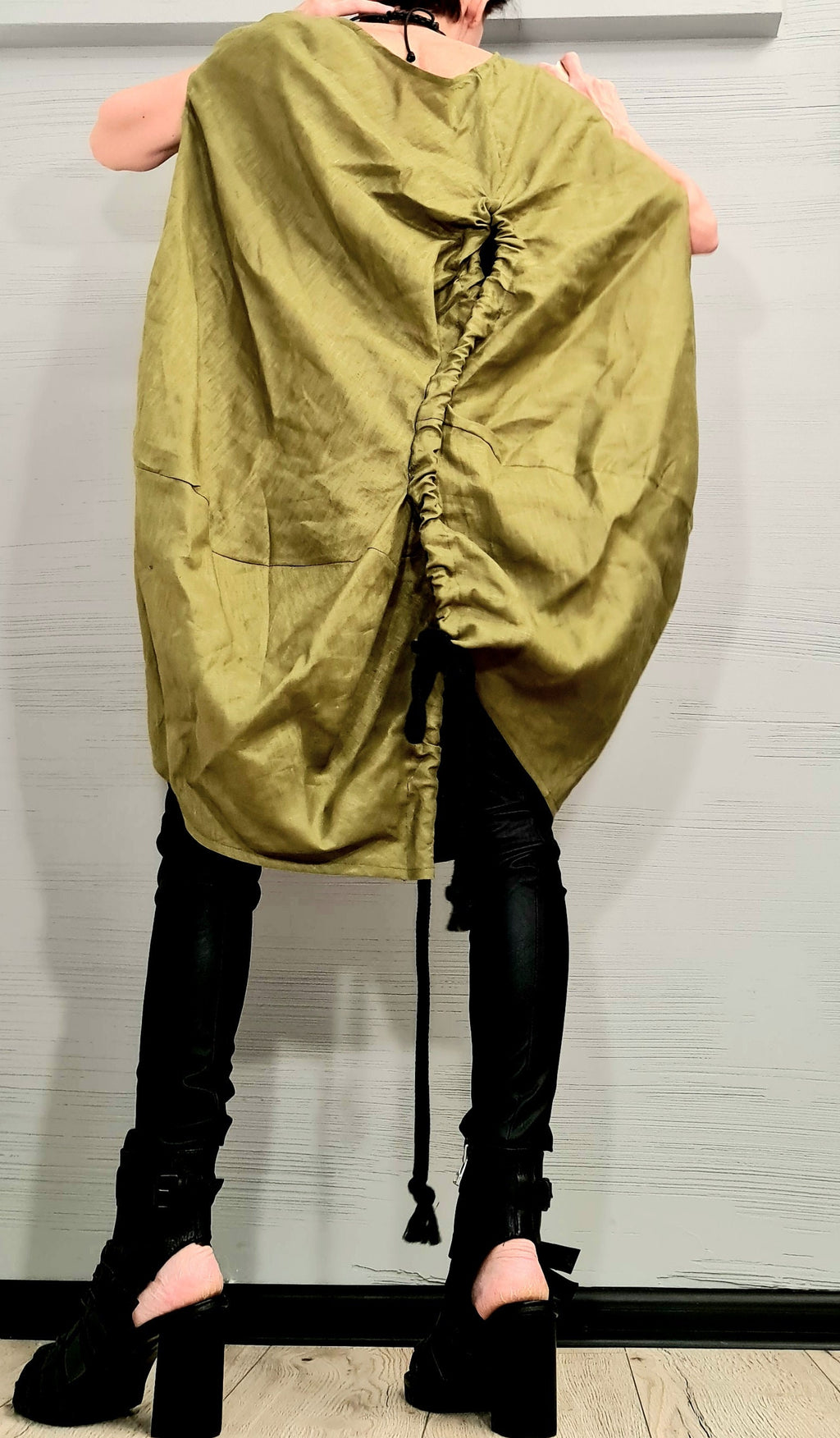 Asymmetric Linen Tunic – Deconstructed Oversize Top – Custom Avant Garde Shirt – Plus Size Summer Clothing XS–5XL