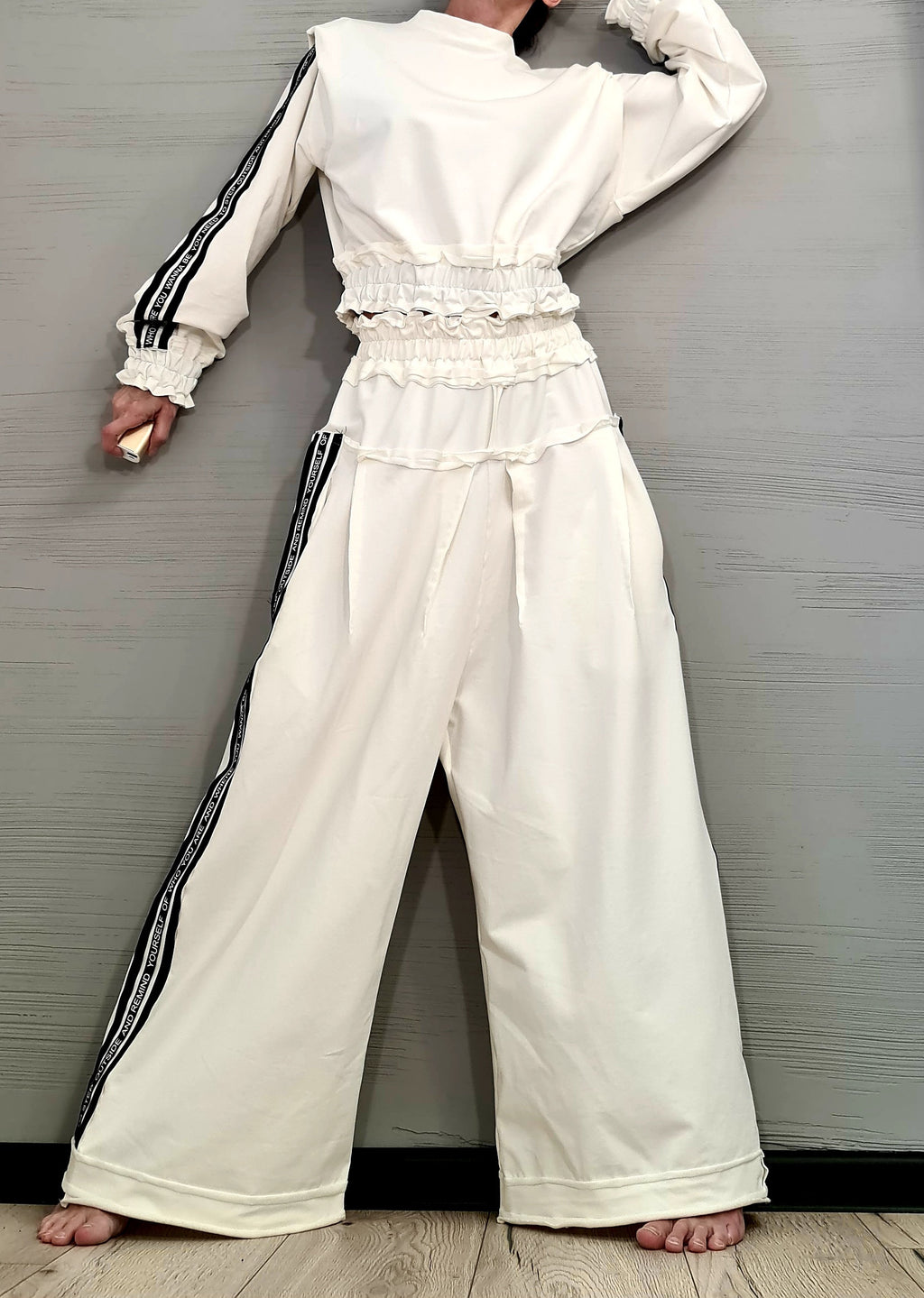 New collection Extravagant Outwear Women Set, Pants  Cotton Loose Pants Blouse  Set, Extravagant Cotton Set, Extravagant Blouse