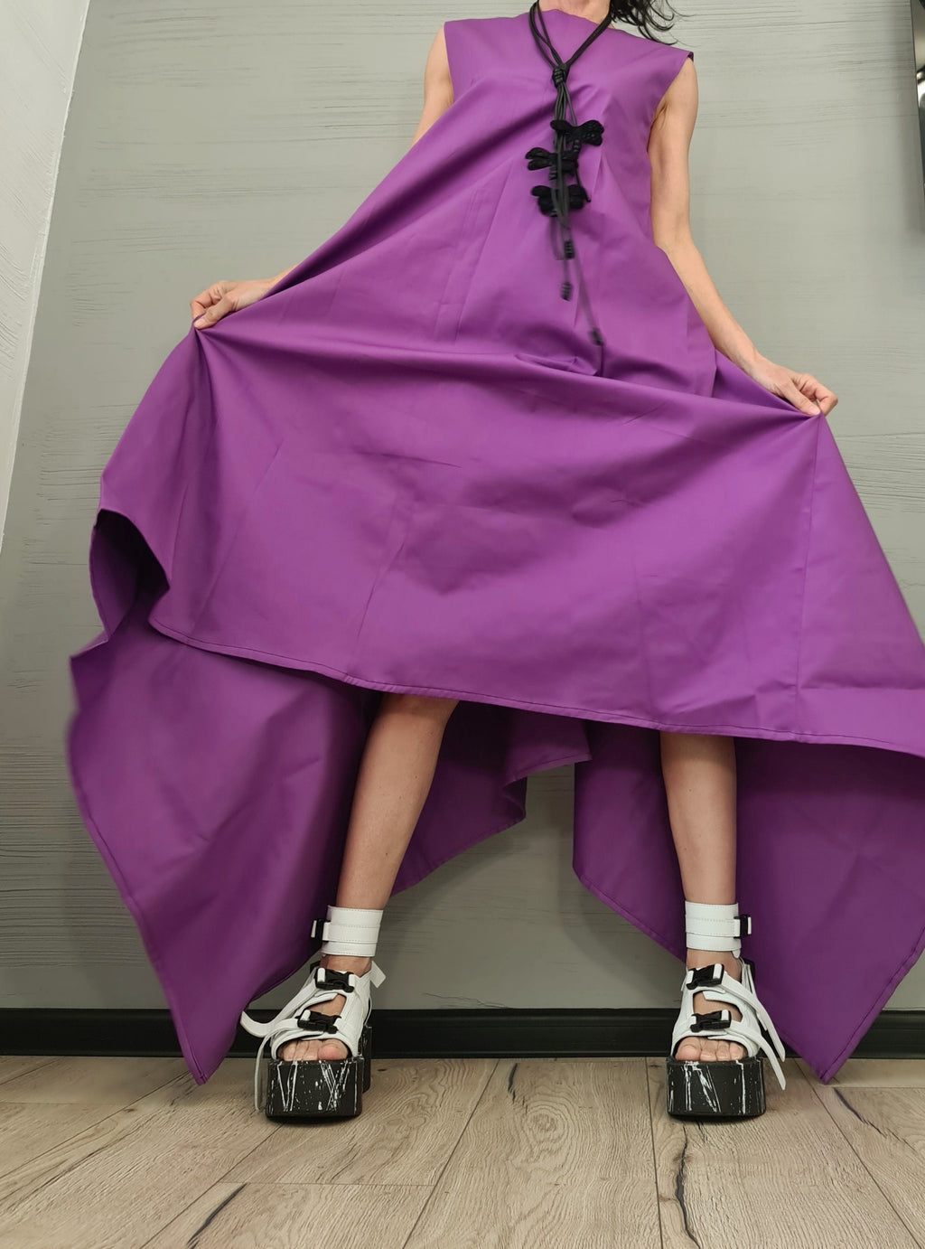 New Collection Asymmetric Dress, Loose Dress, Extravagant Dress, Sleeveless Dress, Long Short Dress, Plus Size Dress, Gothic Dress