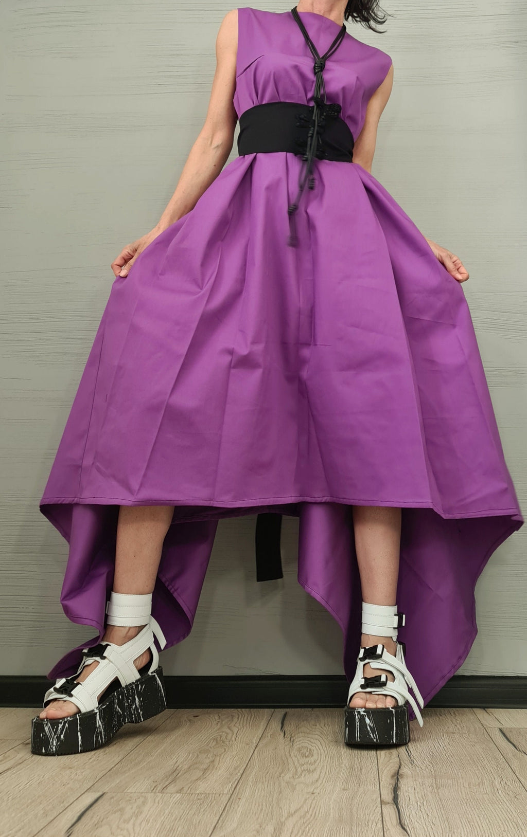 New Collection Asymmetric Dress, Loose Dress, Extravagant Dress, Sleeveless Dress, Long Short Dress, Plus Size Dress, Gothic Dress