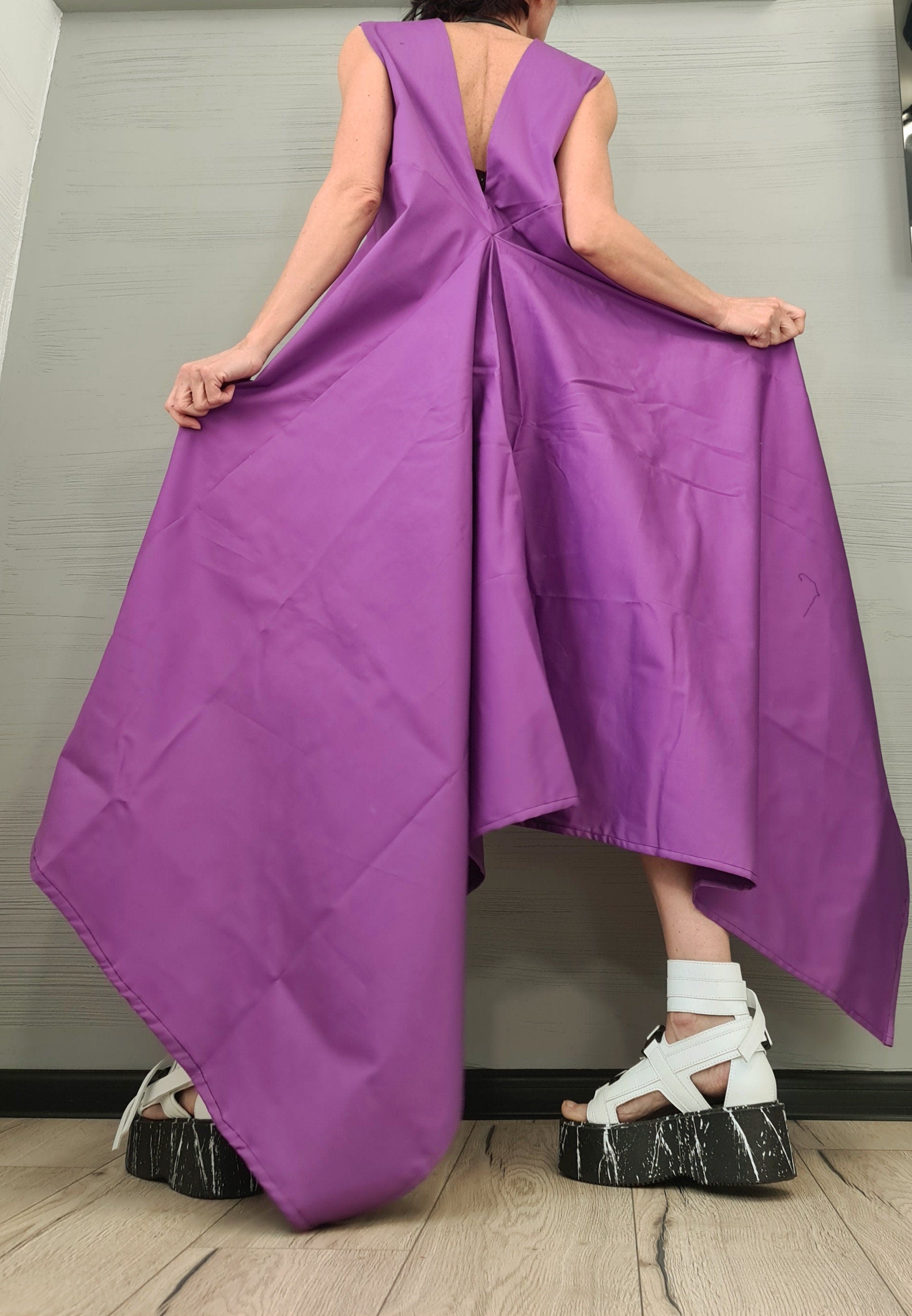 New Collection Asymmetric Dress, Loose Dress, Extravagant Dress, Sleeveless Dress, Long Short Dress, Plus Size Dress, Gothic Dress