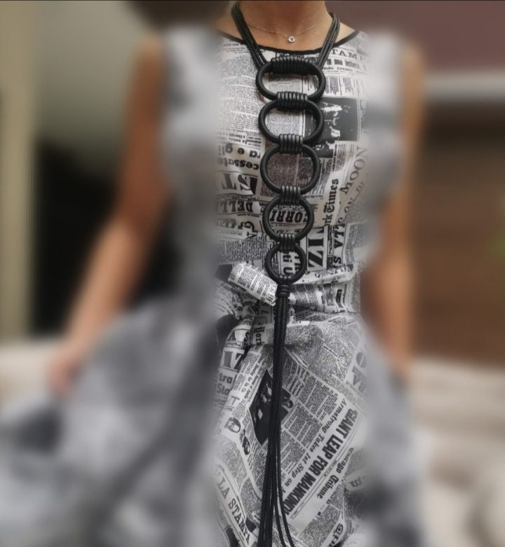 Geometric Necklace, Extravagant Long Necklace, Avant Garde Gothic Necklace, HandMade, Gothic Necklace,Extravagant, New collection