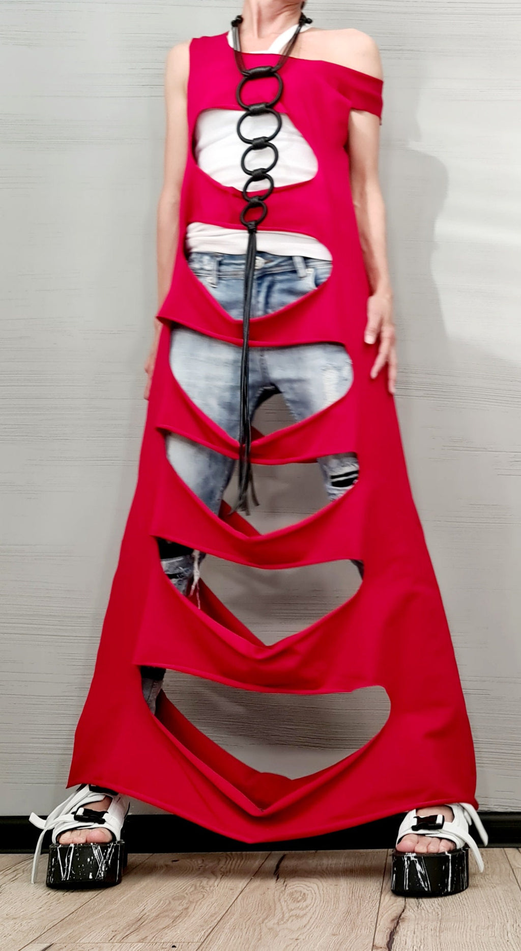 Geometric Necklace, Extravagant Long Necklace, Avant Garde Gothic Necklace, HandMade, Gothic Necklace,Extravagant, New collection