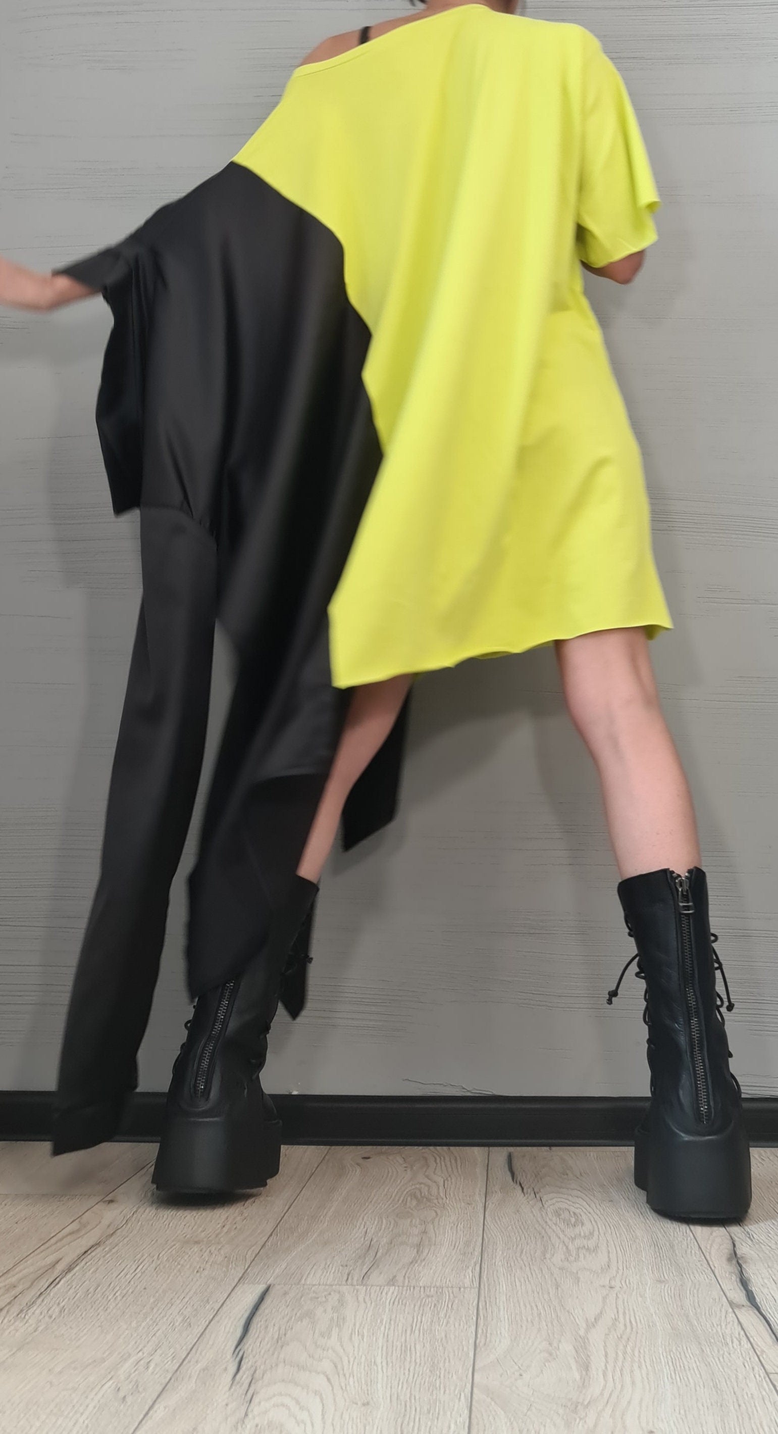 New collection Extravagant Blouse Shirt Dress, Asymmetrical Shirt Blouse, Oversize Gothic Long Tunic, Deconstructed Shirt, DRESSSHOESCODE