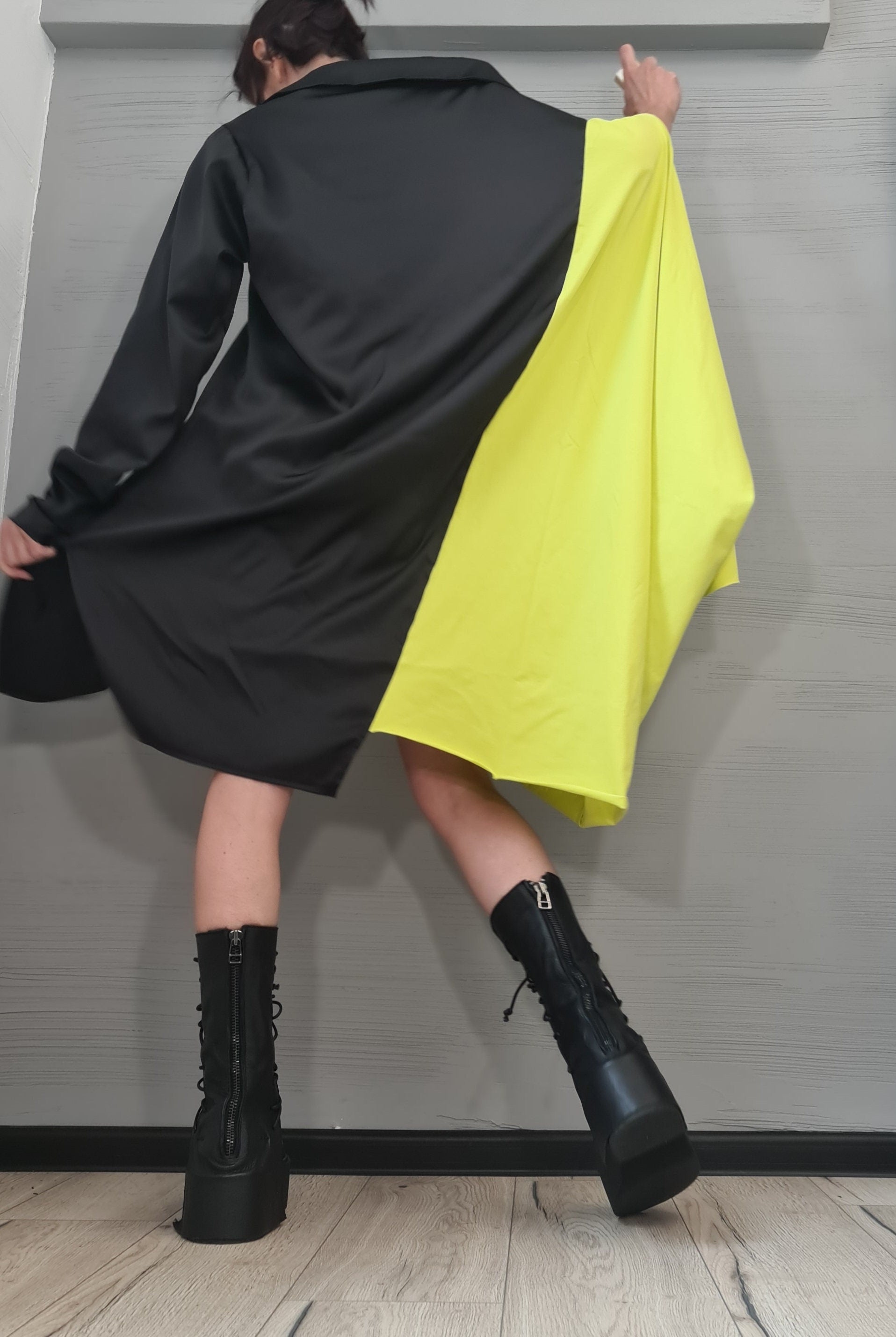 New collection Extravagant Blouse Shirt Dress, Asymmetrical Shirt Blouse, Oversize Gothic Long Tunic, Deconstructed Shirt, DRESSSHOESCODE