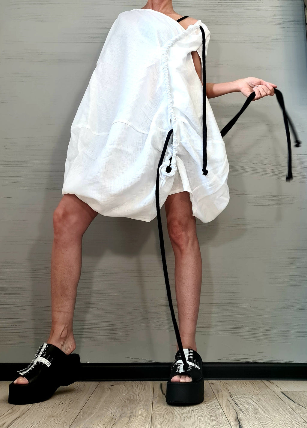 New collection Deconstructed Top, Linen Asymmetric Shirts, Avant Garde Tunic, Loose Long Short Tunic, Linen Asymmetric Tunic