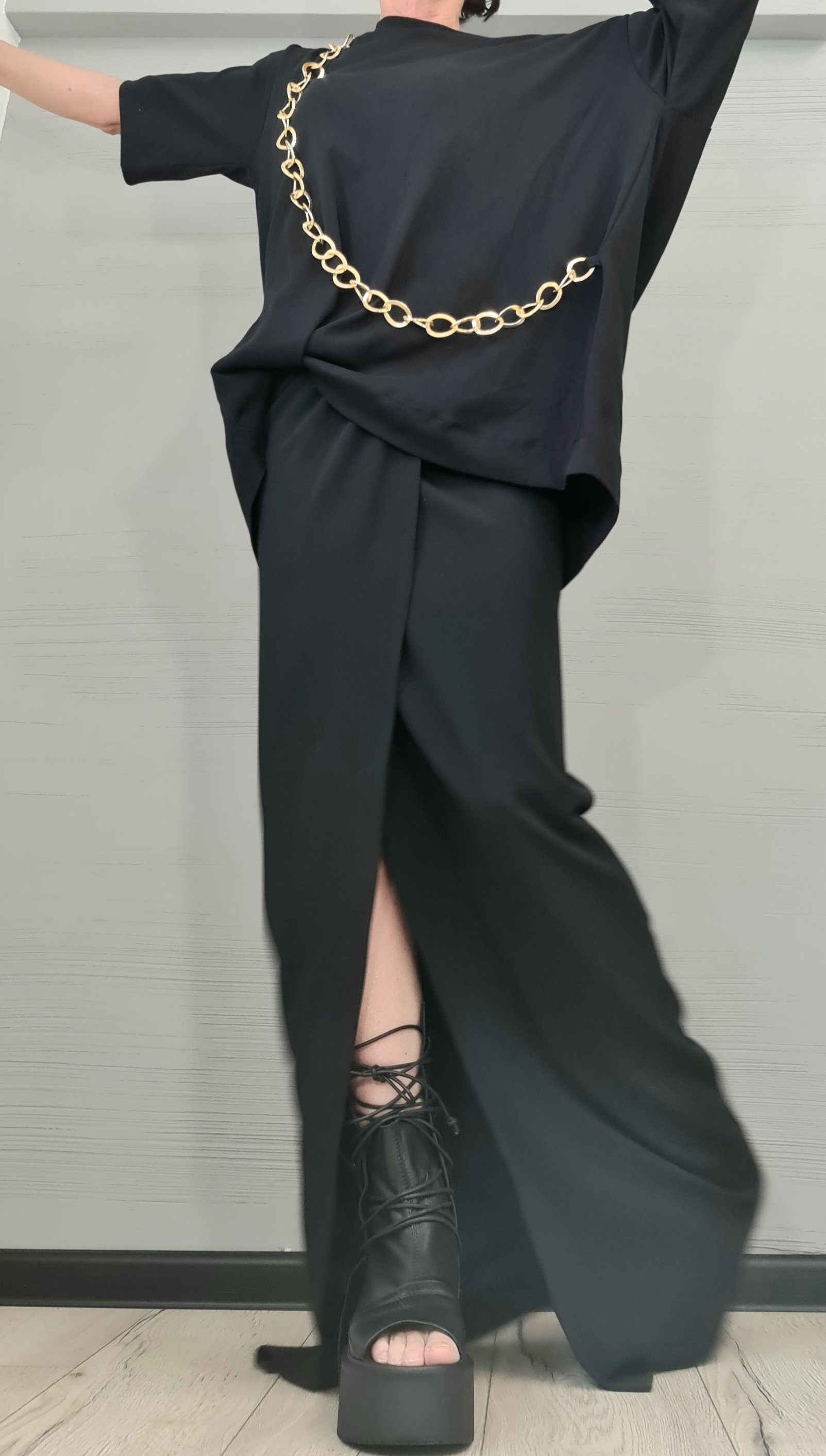 New collection Asymmetrical tunic, Avant Garde Blouse, Loose Tunic, Deconstructed Top, Extravagant tunic, Open back, Sexy Back blouse