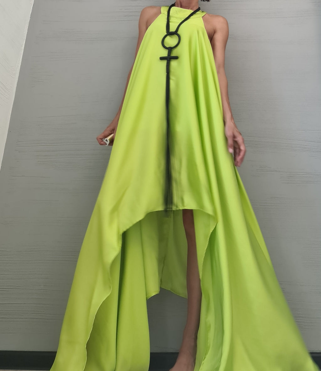 Asymmetric Dress, Extravagant Dress, Satin Dress, Sleeveless Dress, Long Short Dress, Party Dress, Gothic Dress, Wedding Dress