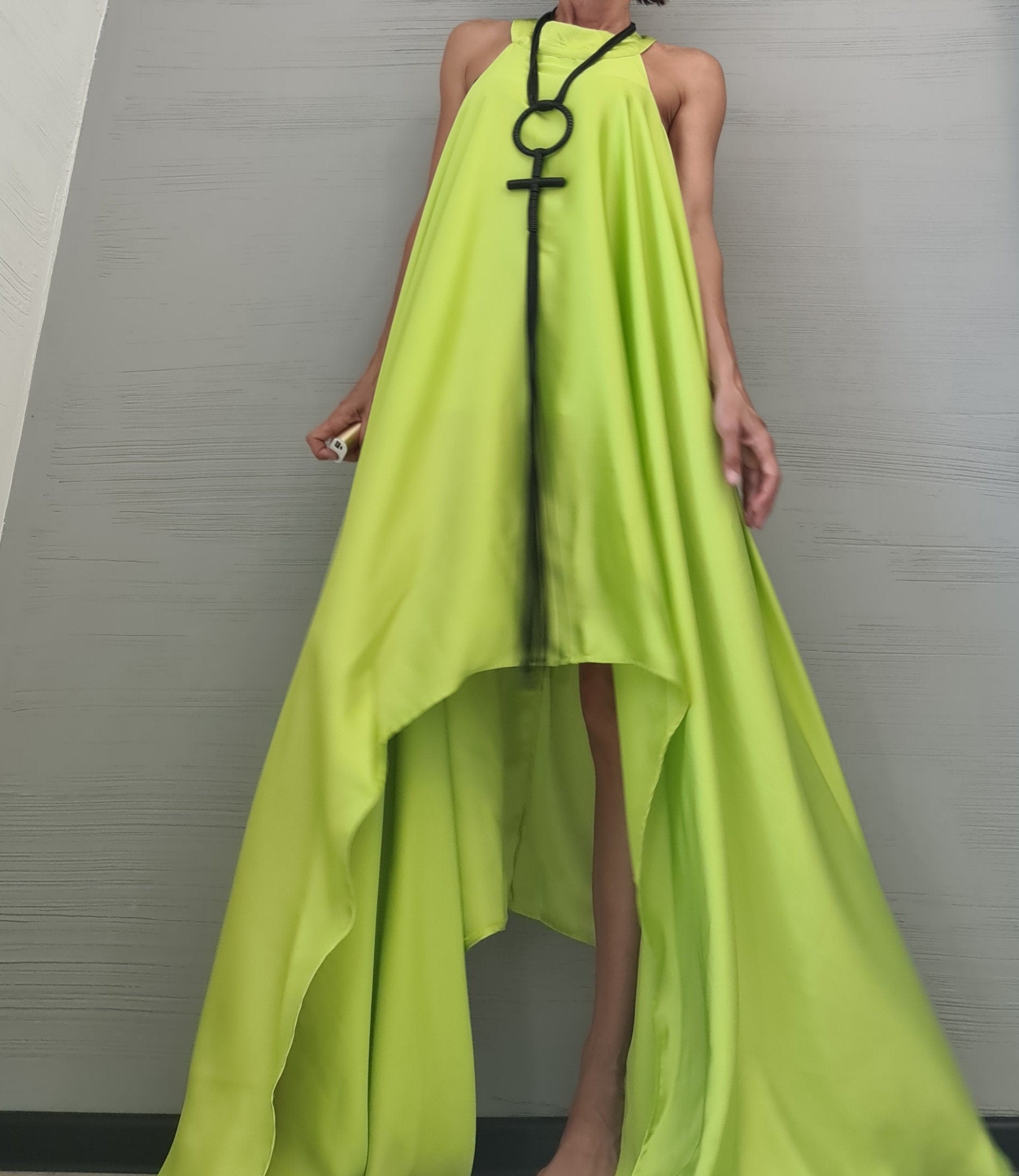 Asymmetric Dress, Extravagant Dress, Satin Dress, Sleeveless Dress, Long Short Dress, Party Dress, Gothic Dress, Wedding Dress