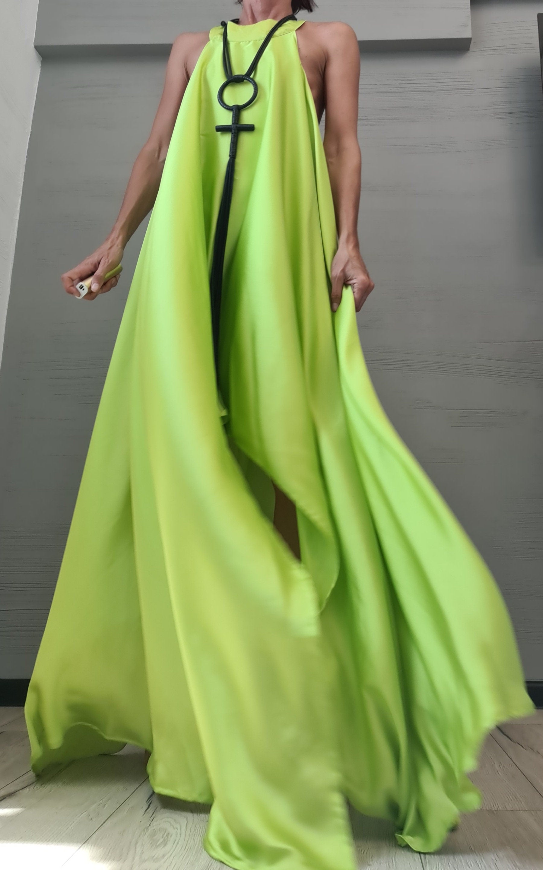 Asymmetric Dress, Extravagant Dress, Satin Dress, Sleeveless Dress, Long Short Dress, Party Dress, Gothic Dress, Wedding Dress