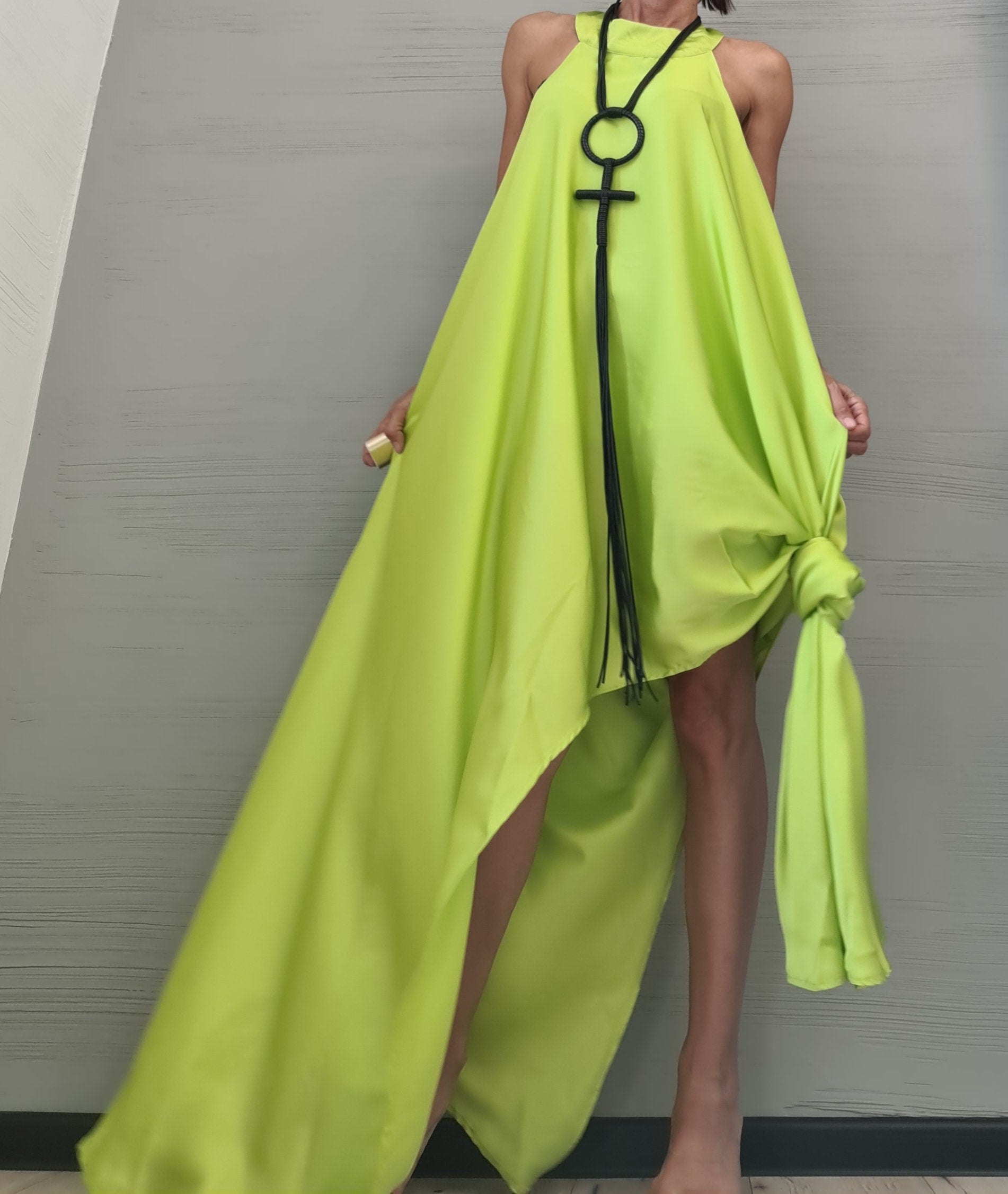 Asymmetric Dress, Extravagant Dress, Satin Dress, Sleeveless Dress, Long Short Dress, Party Dress, Gothic Dress, Wedding Dress