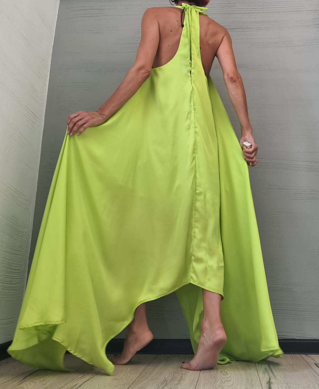 Asymmetric Dress, Extravagant Dress, Satin Dress, Sleeveless Dress, Long Short Dress, Party Dress, Gothic Dress, Wedding Dress